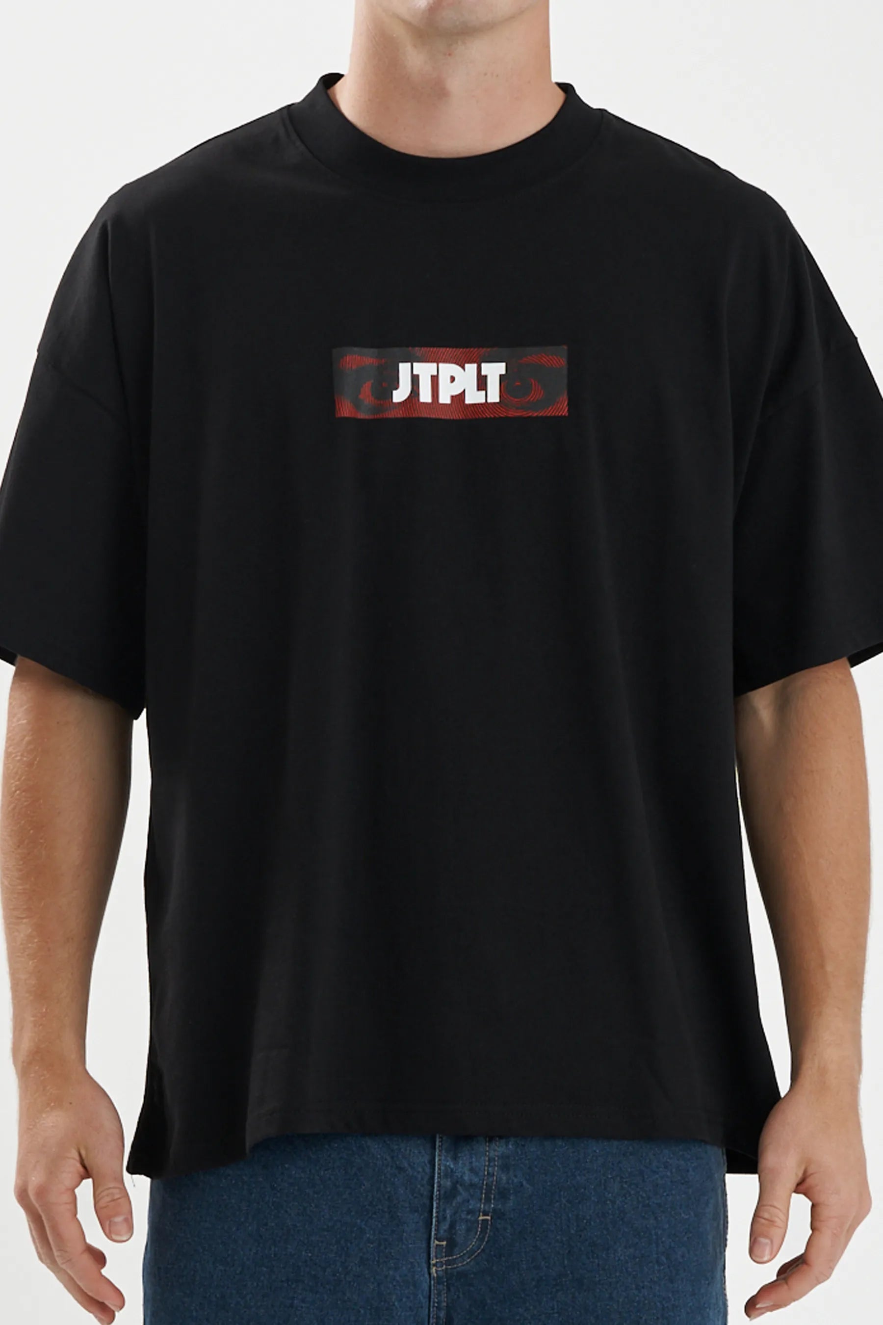 Jetpilot Spiral mens oversized graphic tee in Black — view 7 of 15