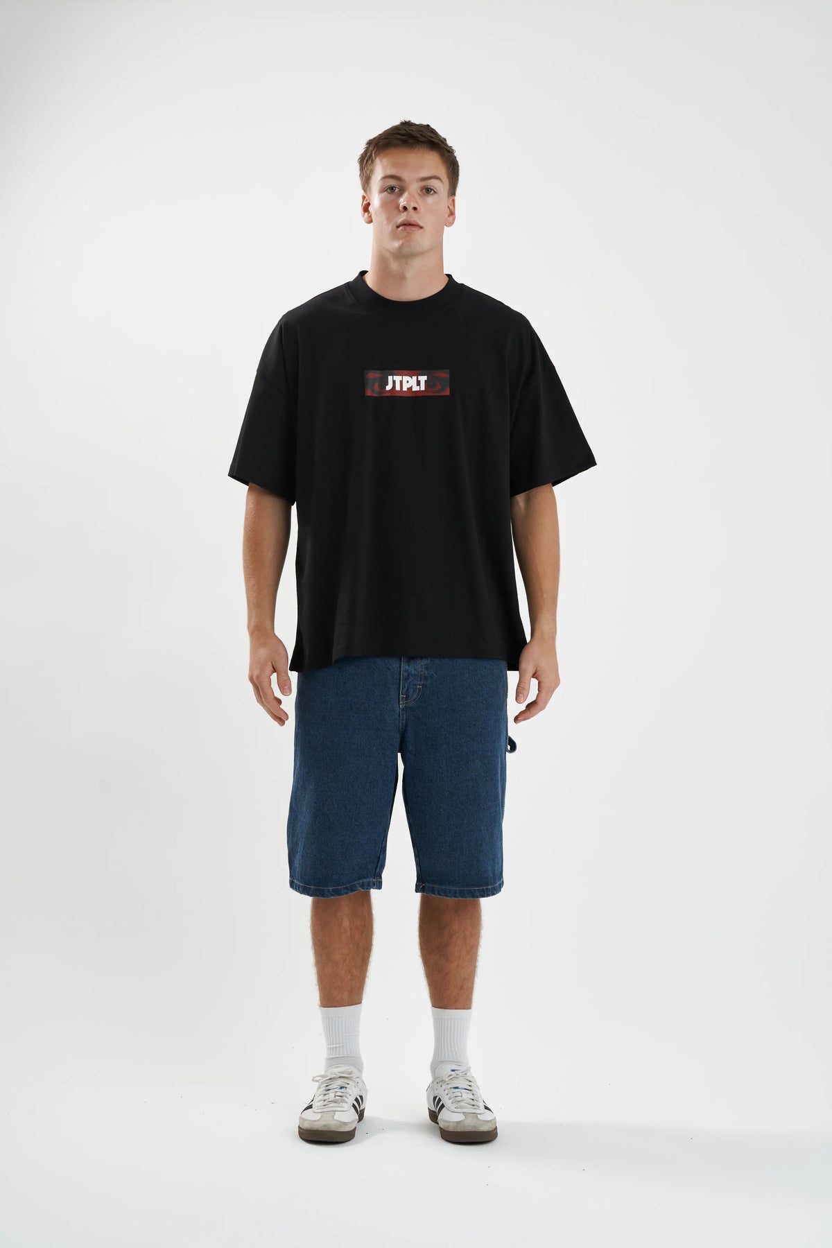 Jetpilot Spiral mens oversized graphic tee in Black — view 4 of 15