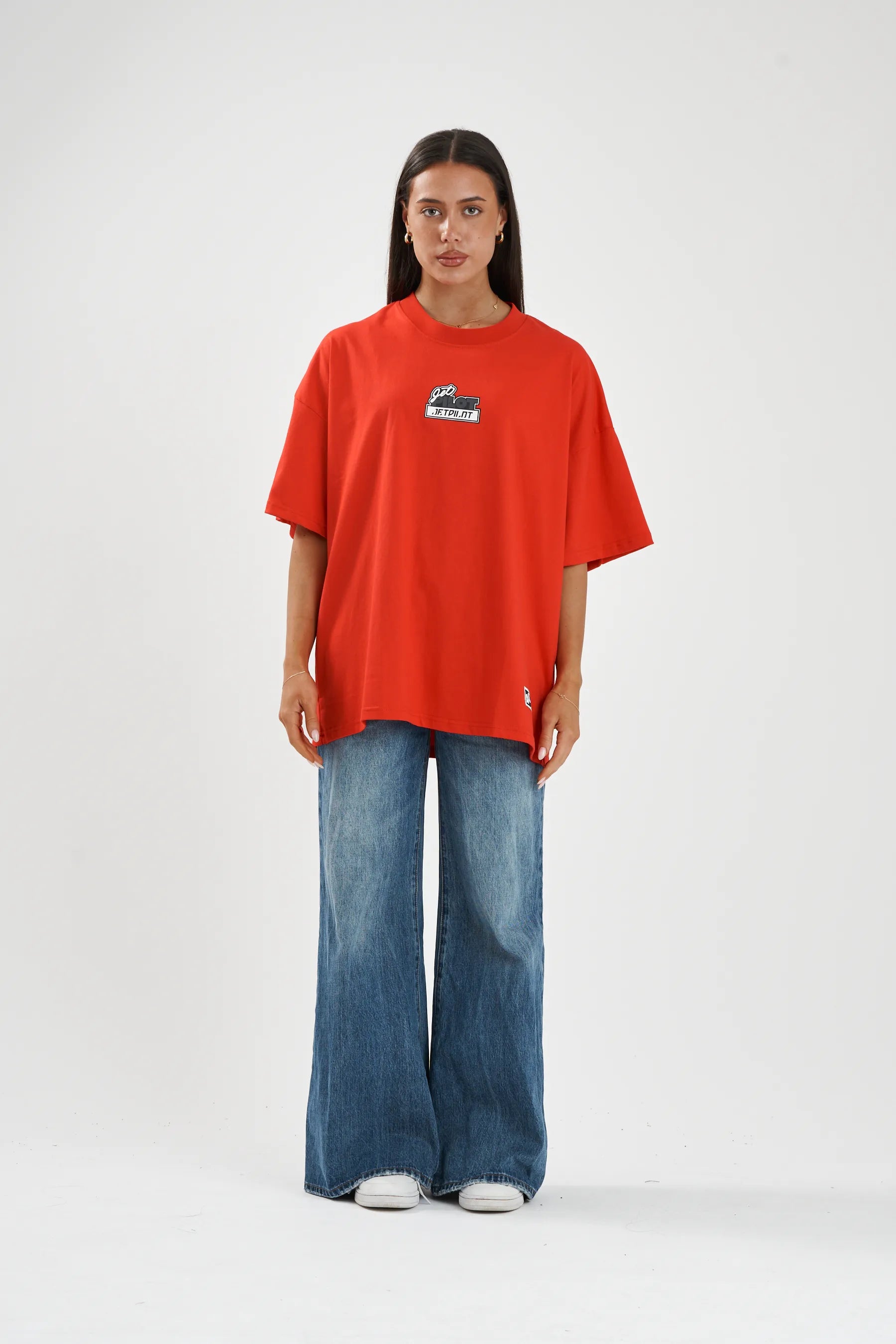 Jetpilot 40th Anniversary mens oversized graphic tee in Red — view 9 of 12