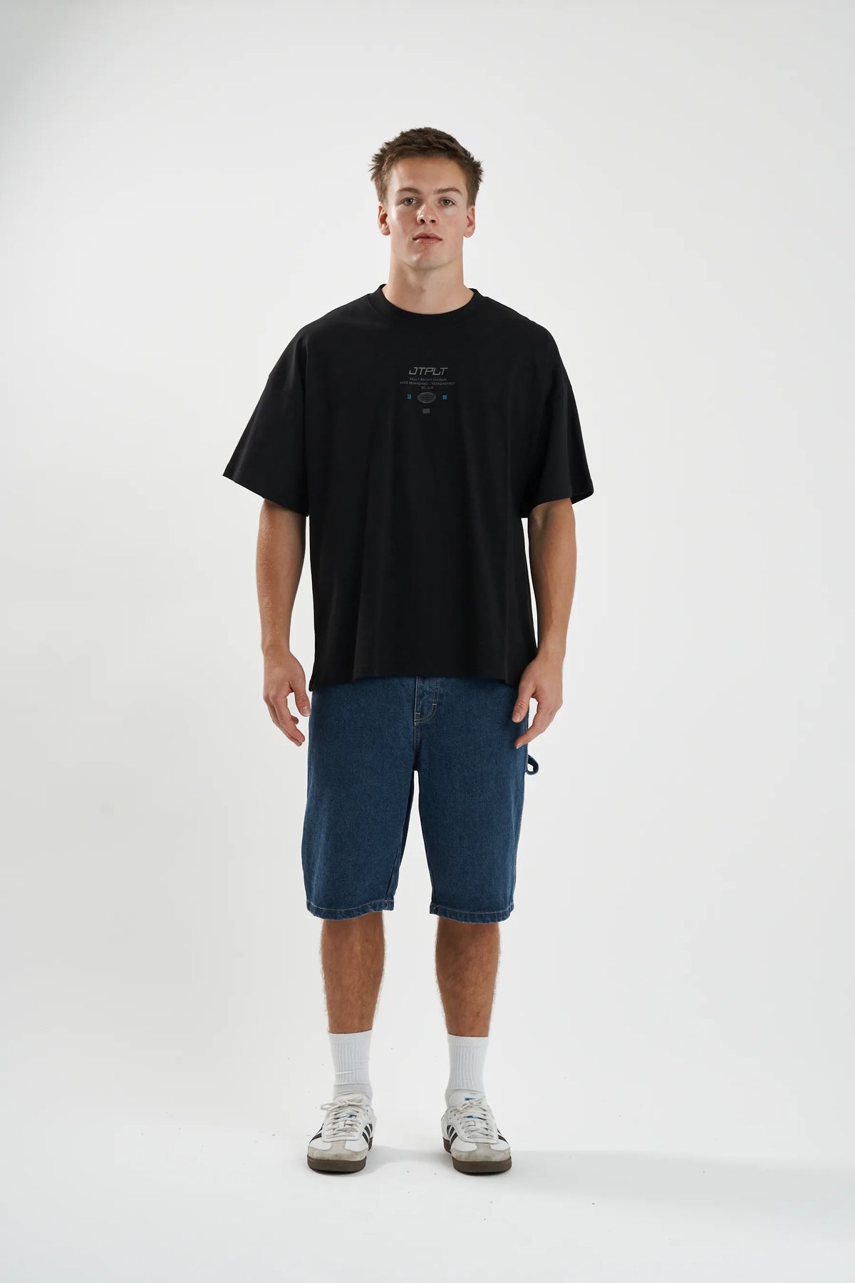Jetpilot Vault Tech mens oversized graphic tee in Black — view 3 of 12