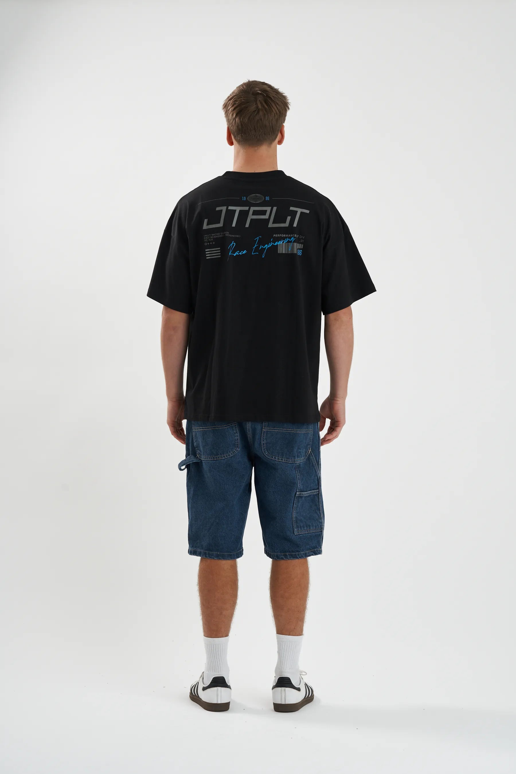 Jetpilot Vault Tech mens oversized graphic tee in Black — view 5 of 12