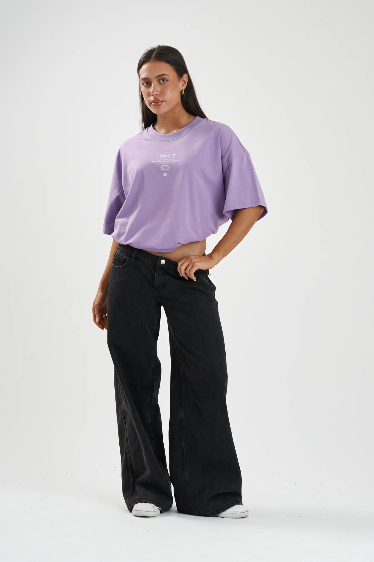 Jetpilot Vault Tech mens oversized graphic tee in Purple — view 11 of 13