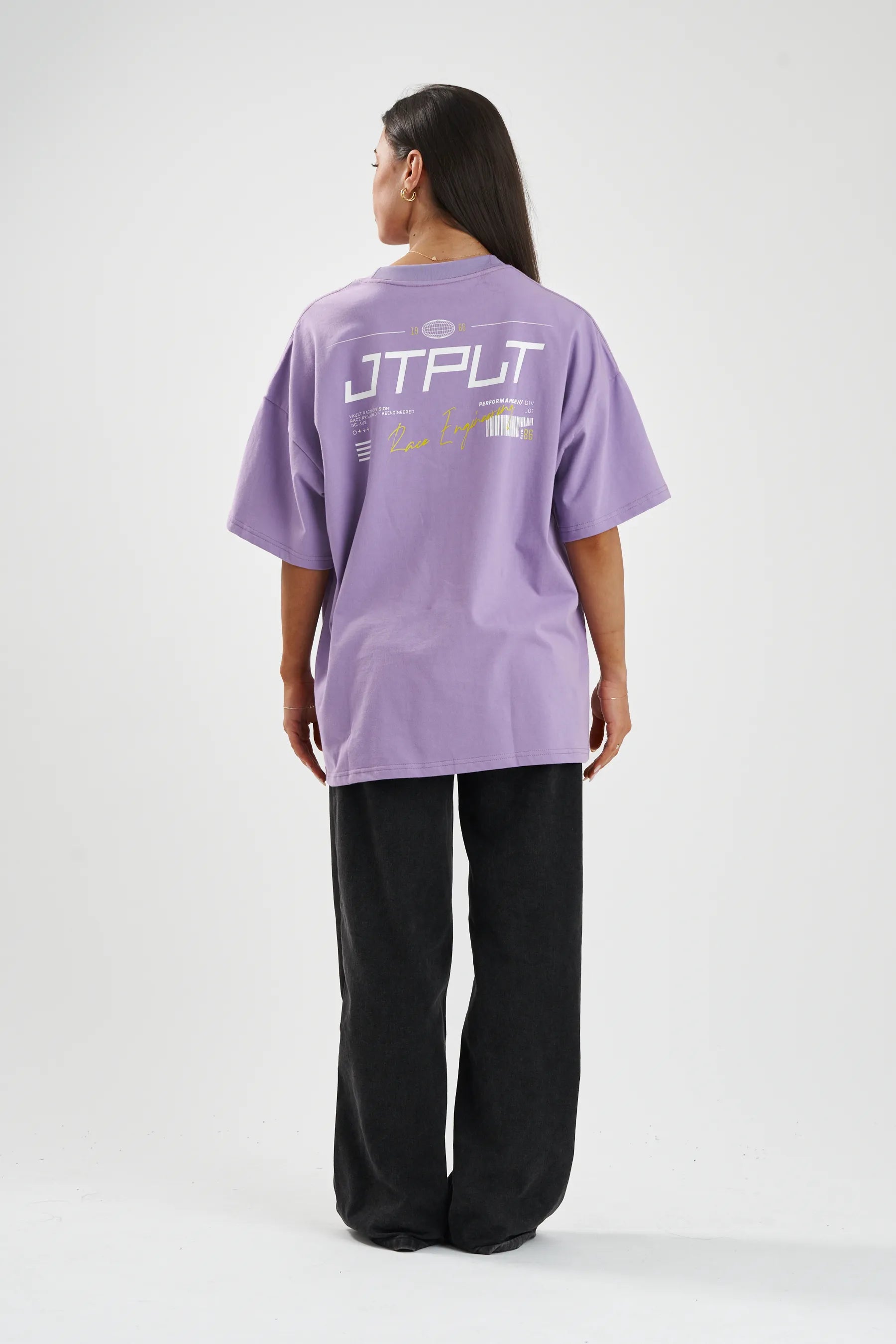 Jetpilot Vault Tech mens oversized graphic tee in Purple — view 13 of 13