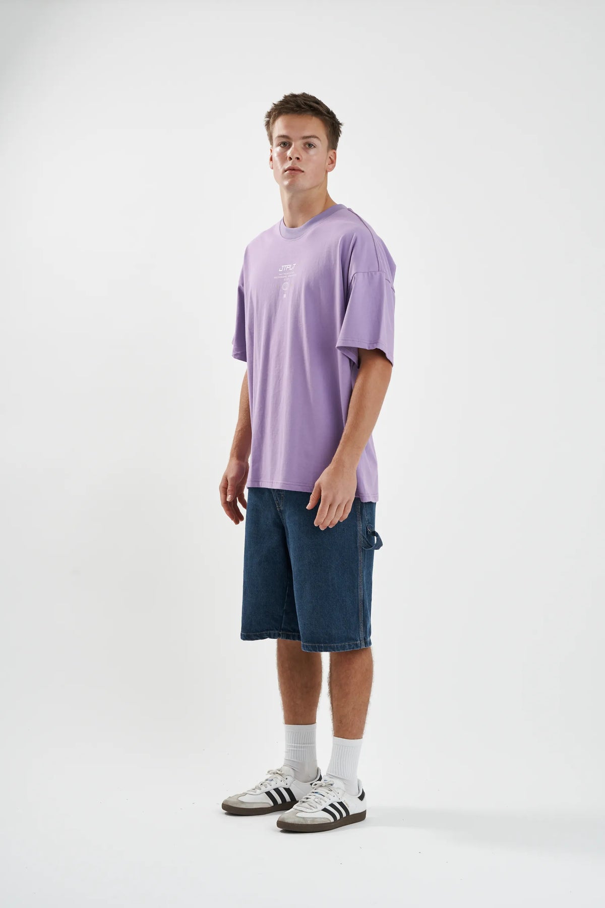 Jetpilot Vault Tech mens oversized graphic tee in Purple — view 4 of 13