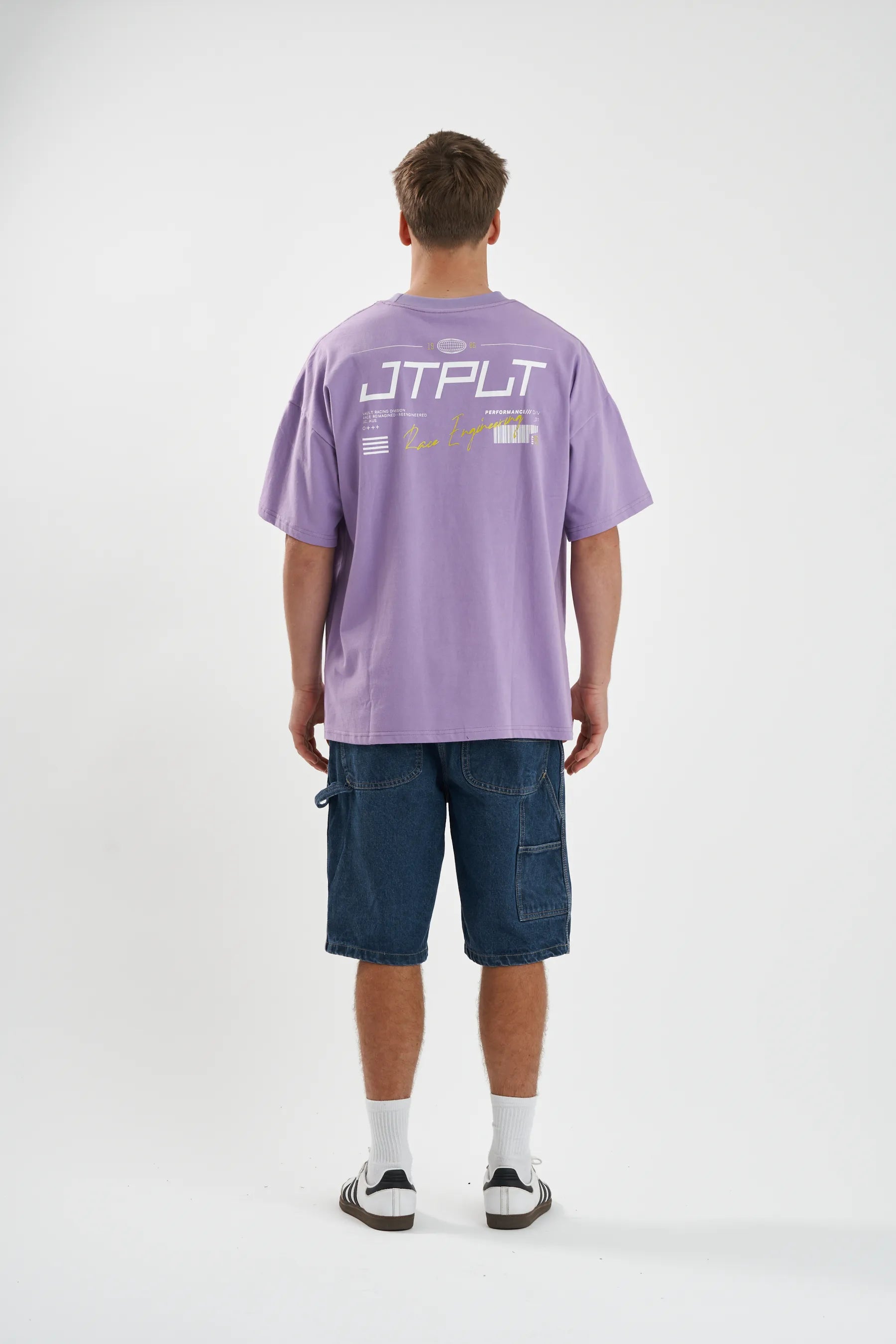 Jetpilot Vault Tech mens oversized graphic tee in Purple — view 5 of 13