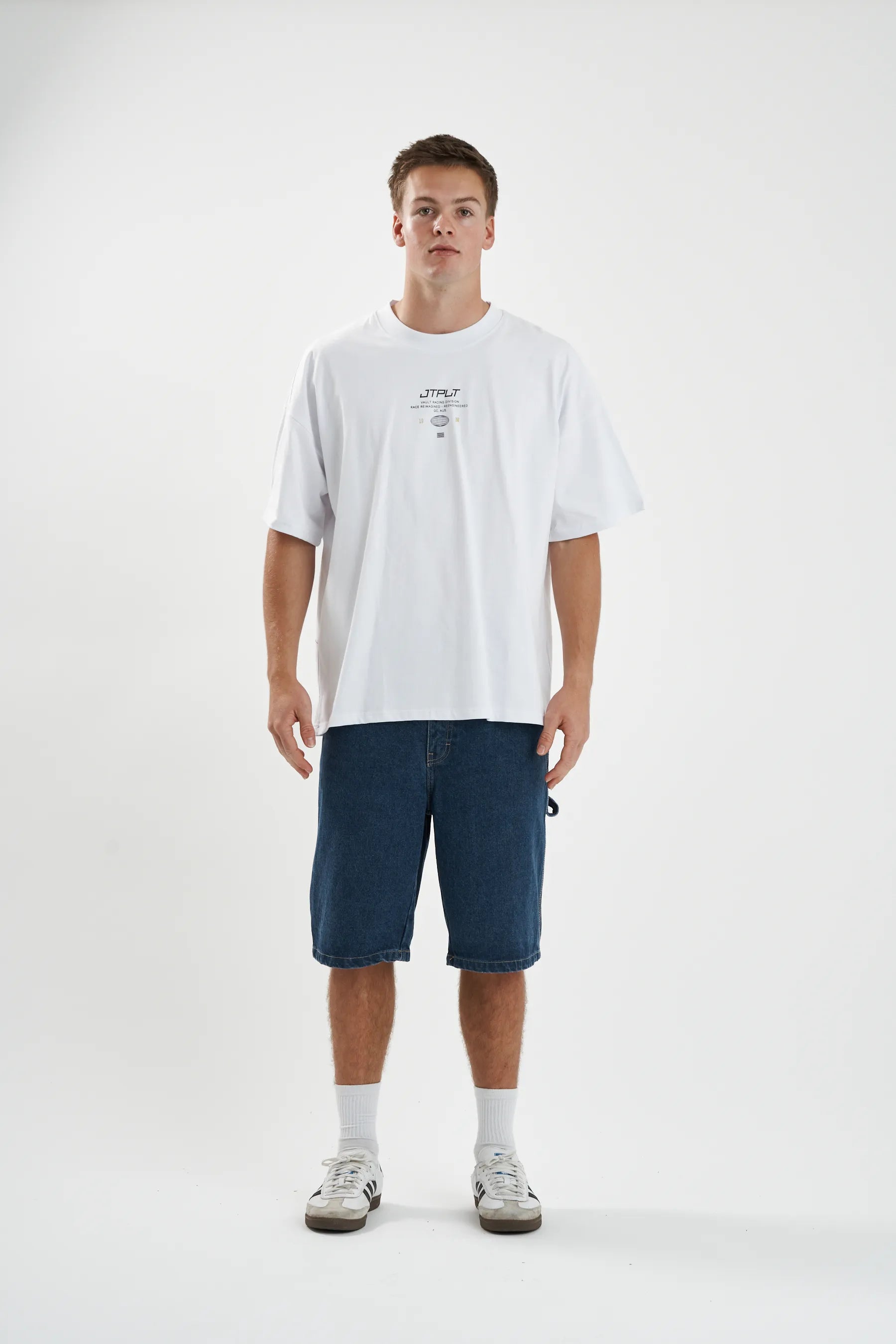 Jetpilot Vault Tech mens oversized graphic tee in White — view 8 of 12