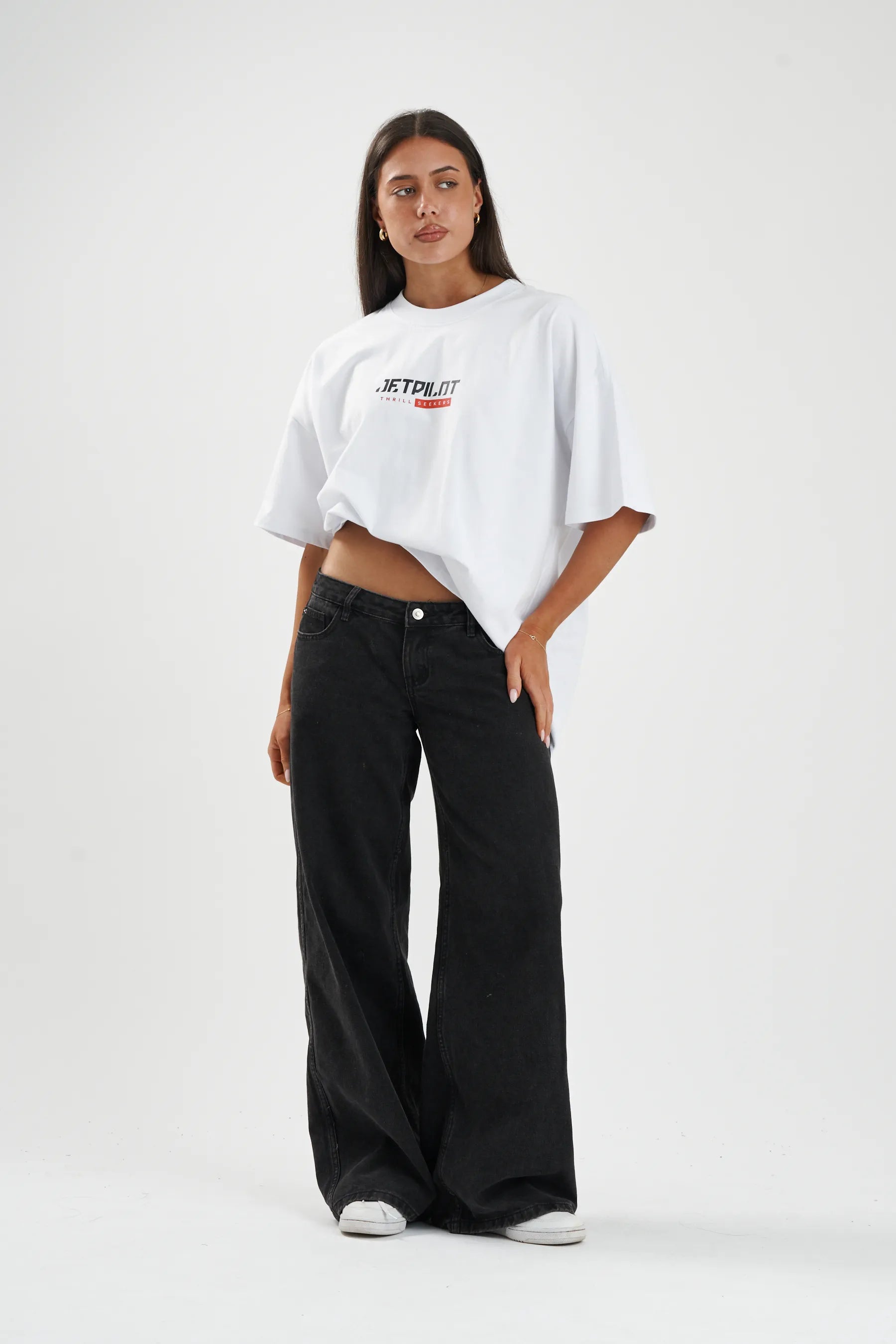 Jetpilot 86 Worldwide mens oversized graphic tee in White — view 9 of 12