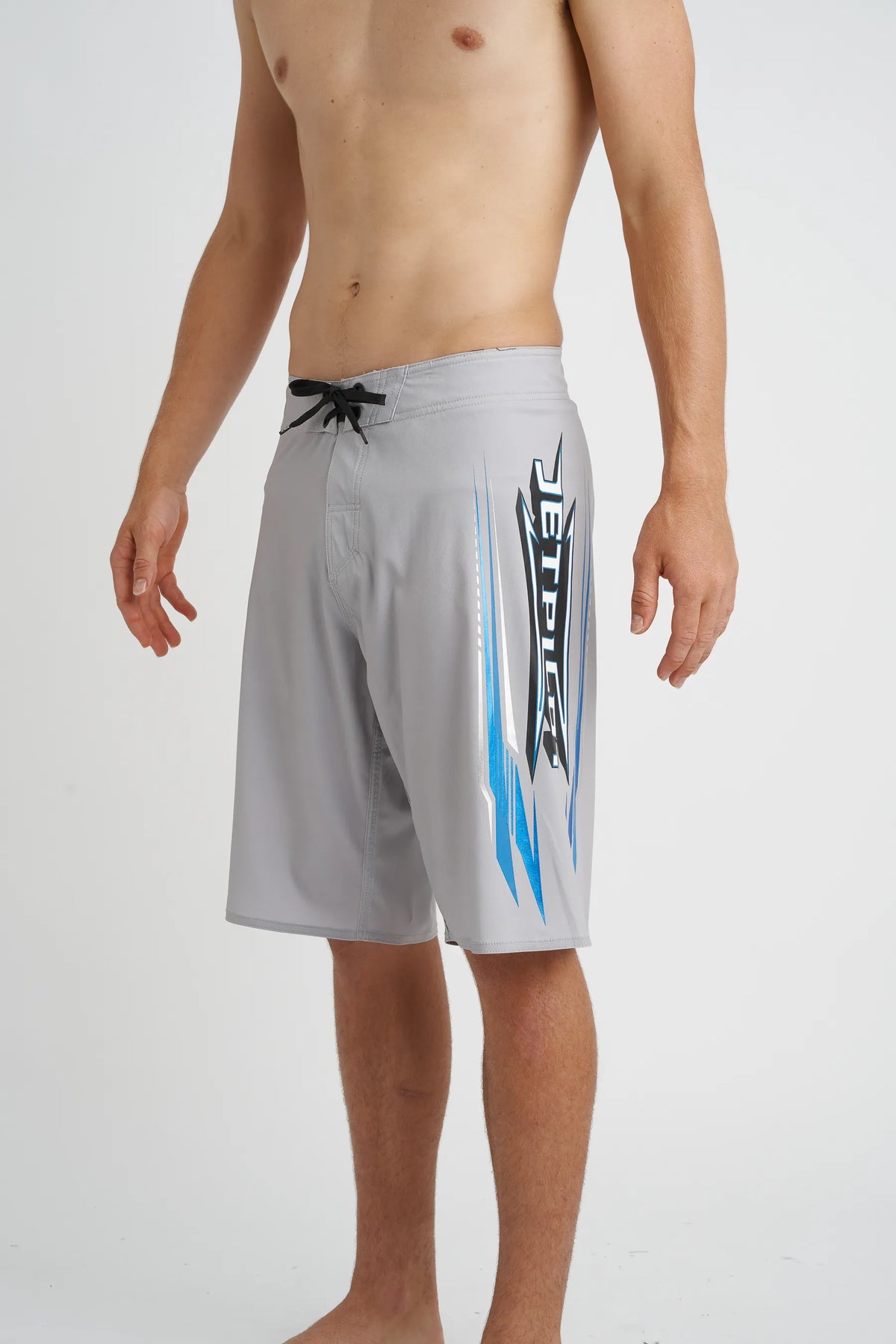 Jetpilot Velocity mens board shorts in Grey — side view