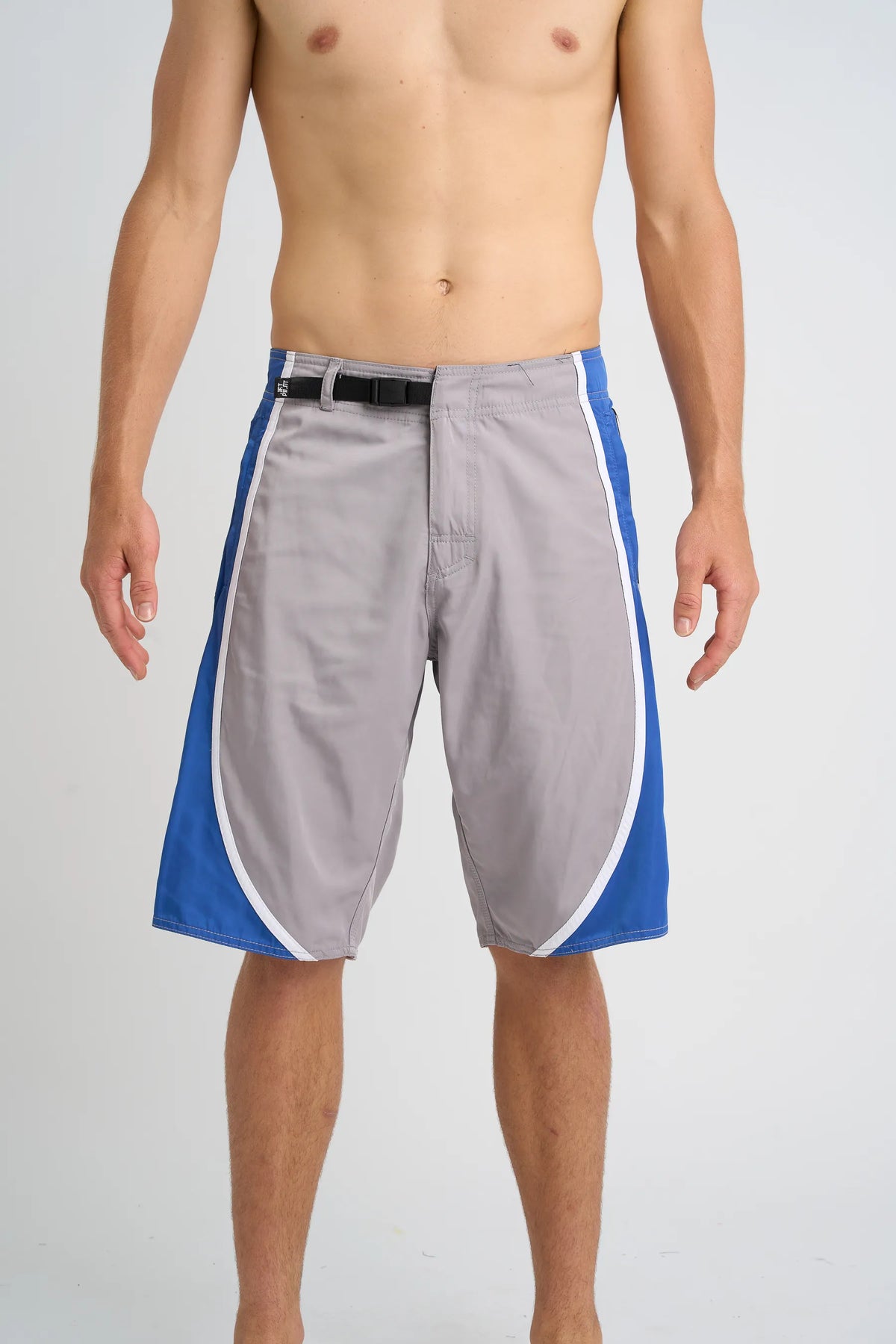 Jetpilot Impact mens board shorts in Grey — front view