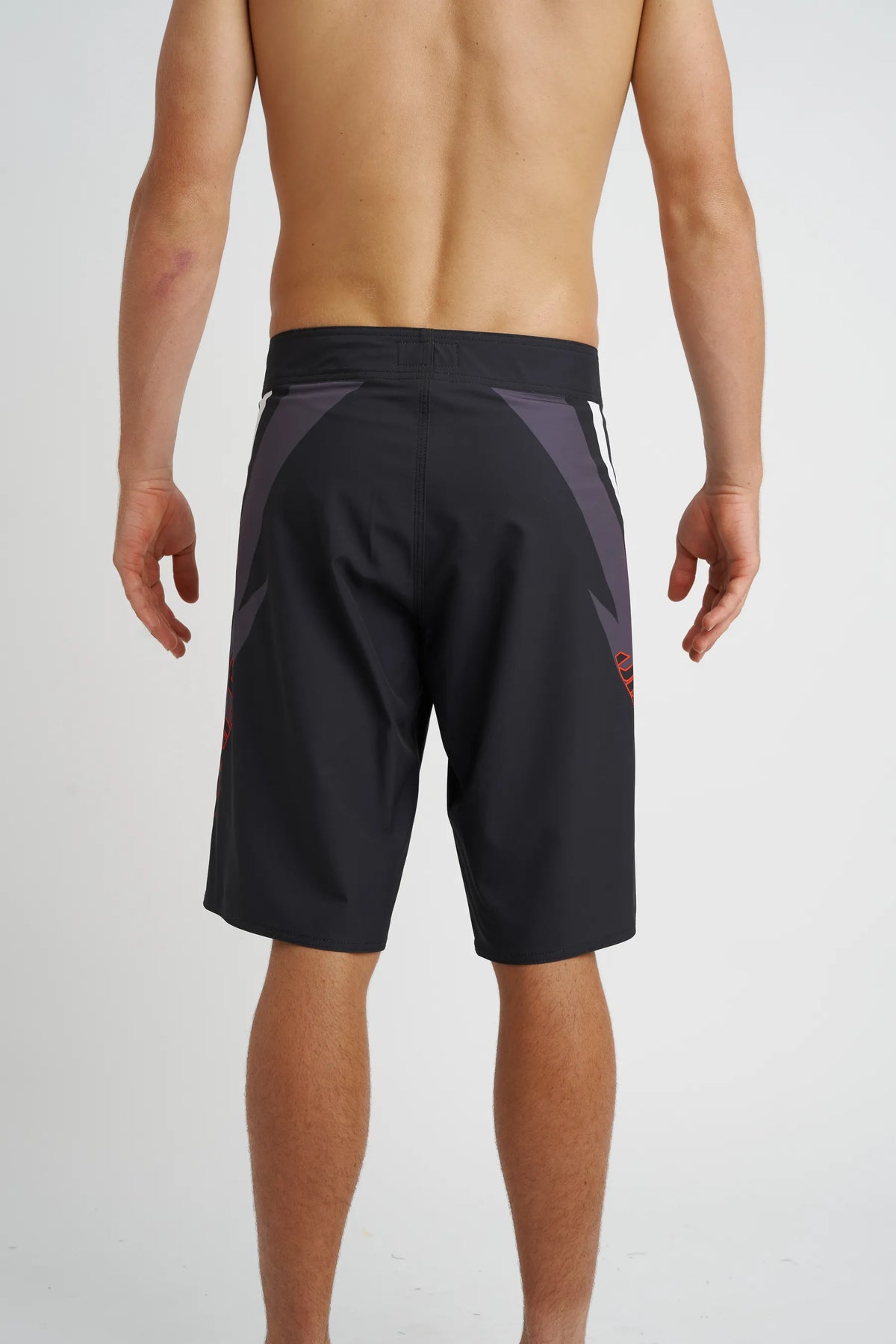 Jetpilot Shockwave mens board shorts in Grey — back view