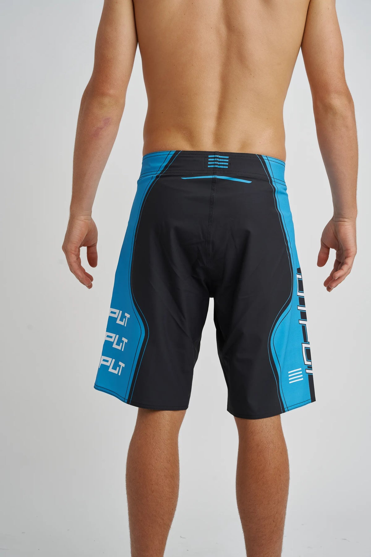Jetpilot Vault mens board shorts in Blue — back view