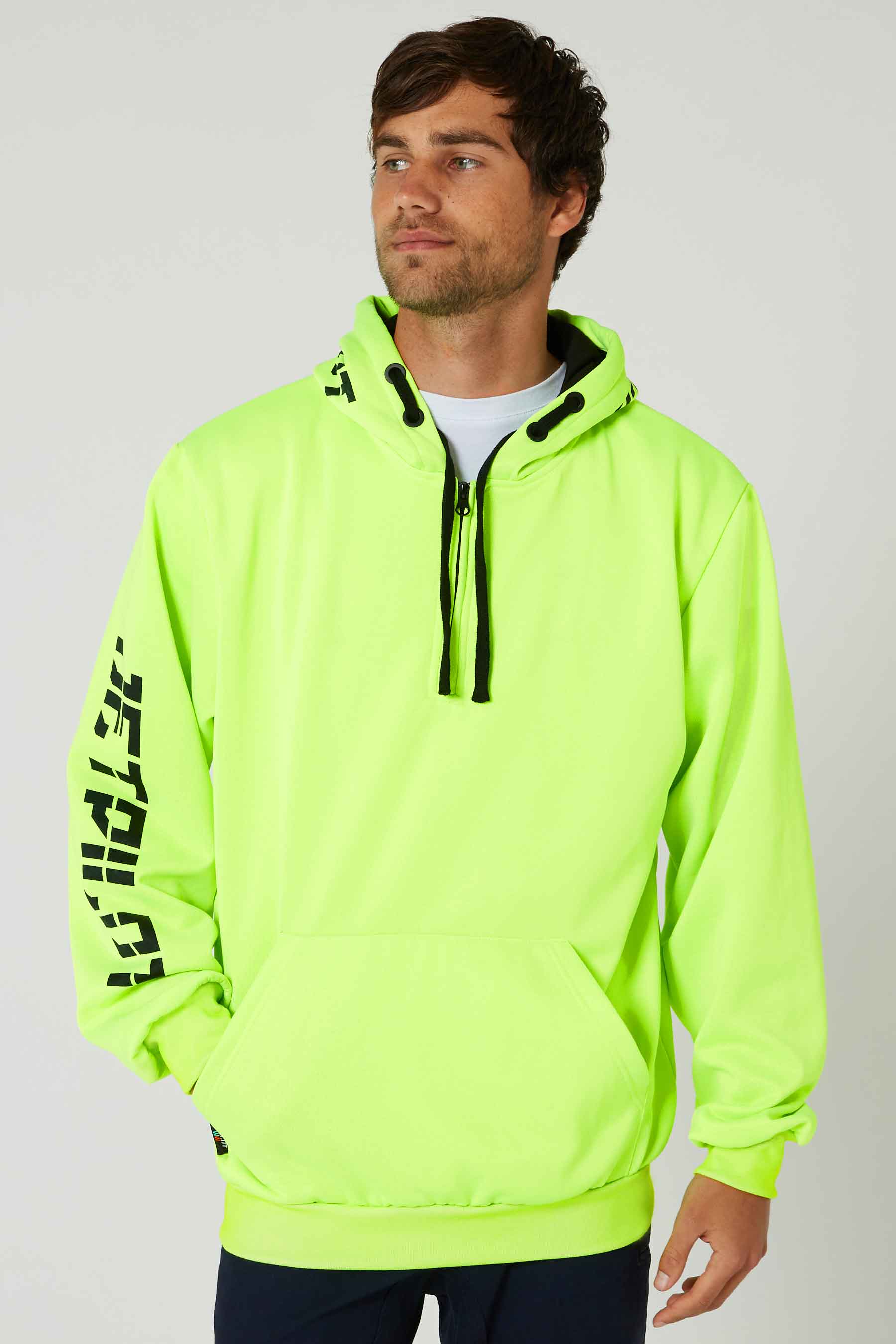 Jetpilot Sparked Mens Pullover Hoodie - Hi Vis Yellow — view 02 (3)