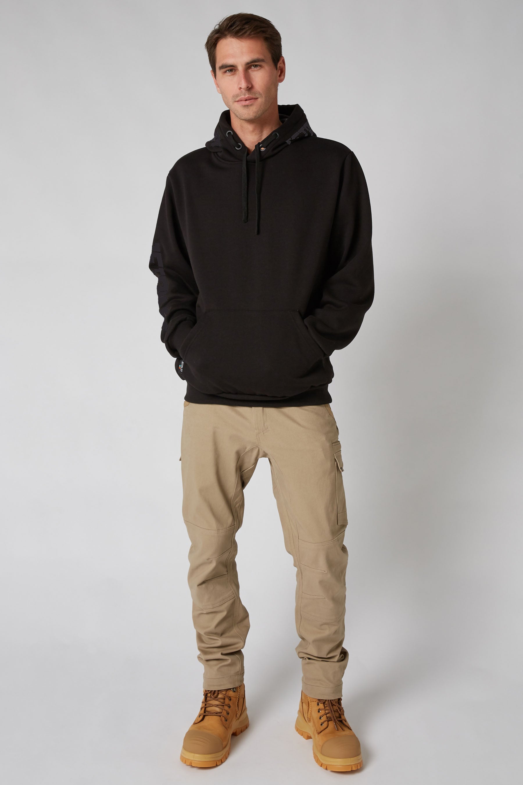 Jetpilot Sparked Mens Pullover Hoodie - Black/Coal — view 07 (3)