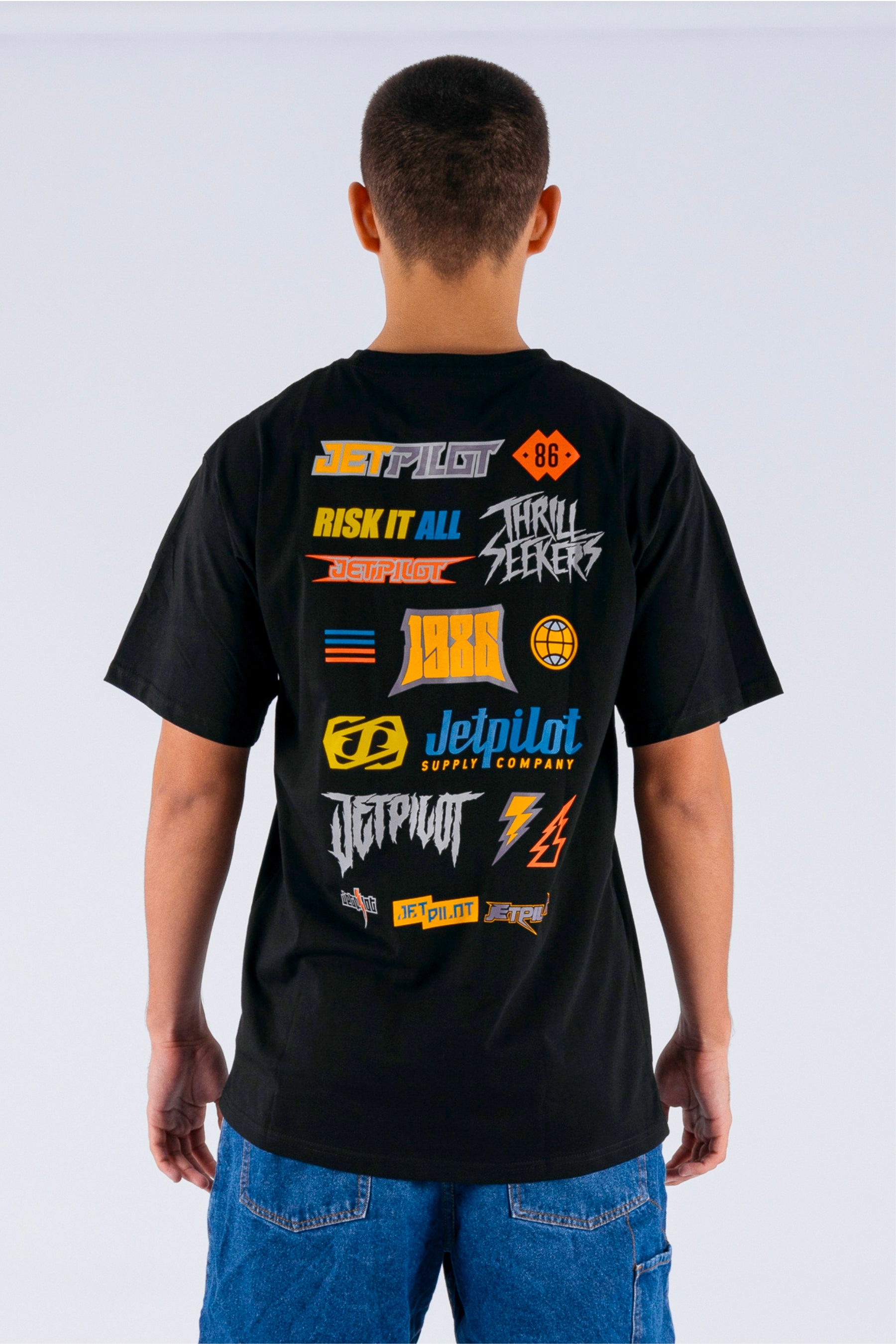 Jetpilot Stickered Tee - Black/Multi - photo 2 — view 2 (3)