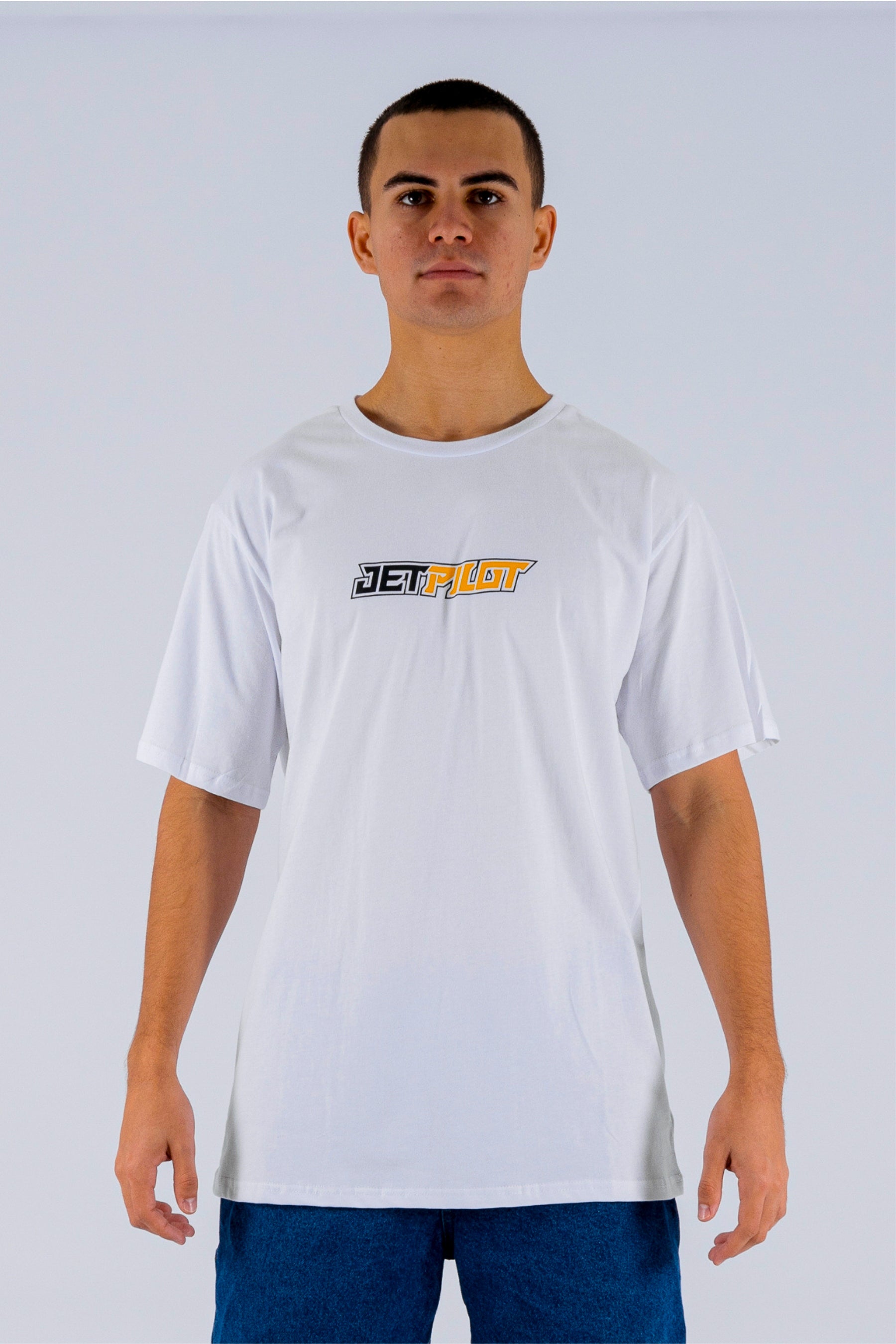 White Tee with Jetpilot logo — view 1 (3)