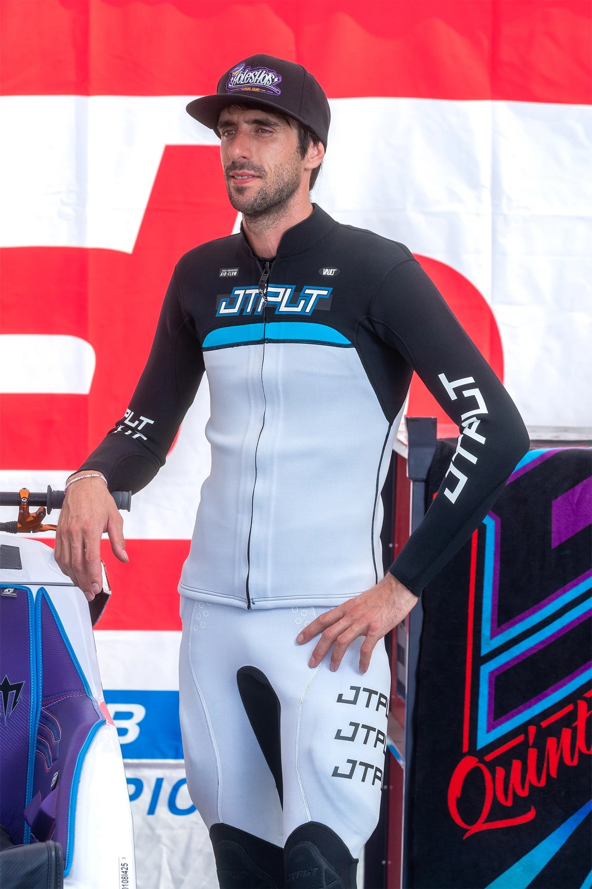 Jetpilot Vault Mens Race Wetsuit Jacket - Black/Blue