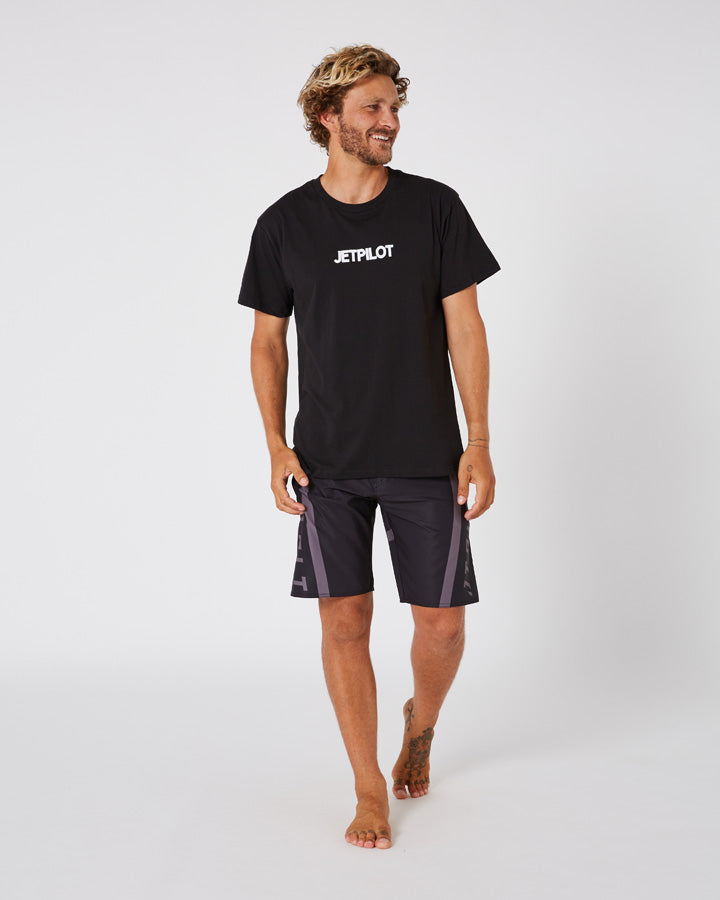 Jetpilot Vault Apex Mens Boardshorts - Black/Charcoal Lifestyle 3