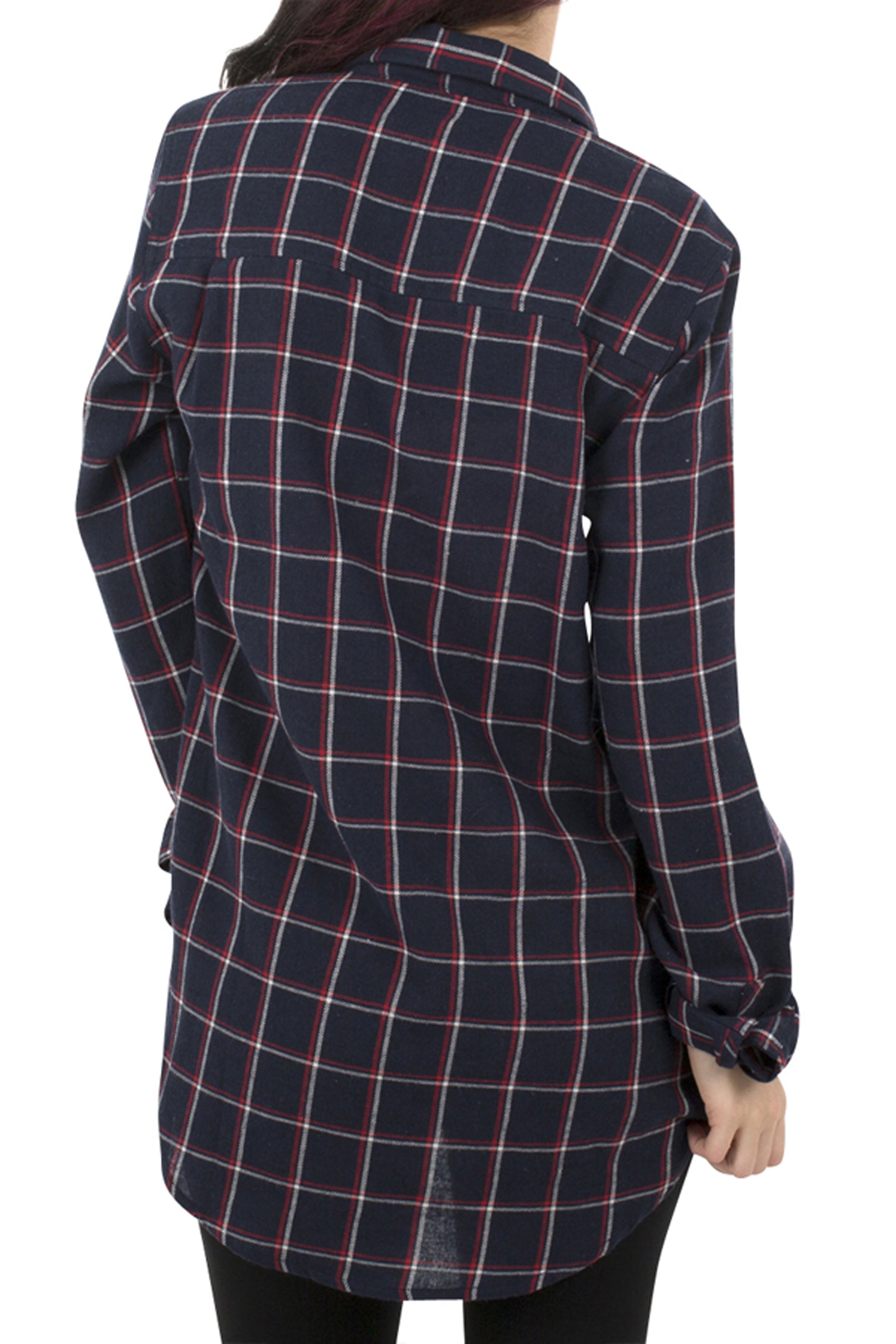 Jetpilot Played Ladies Flannel Shirt - Navy