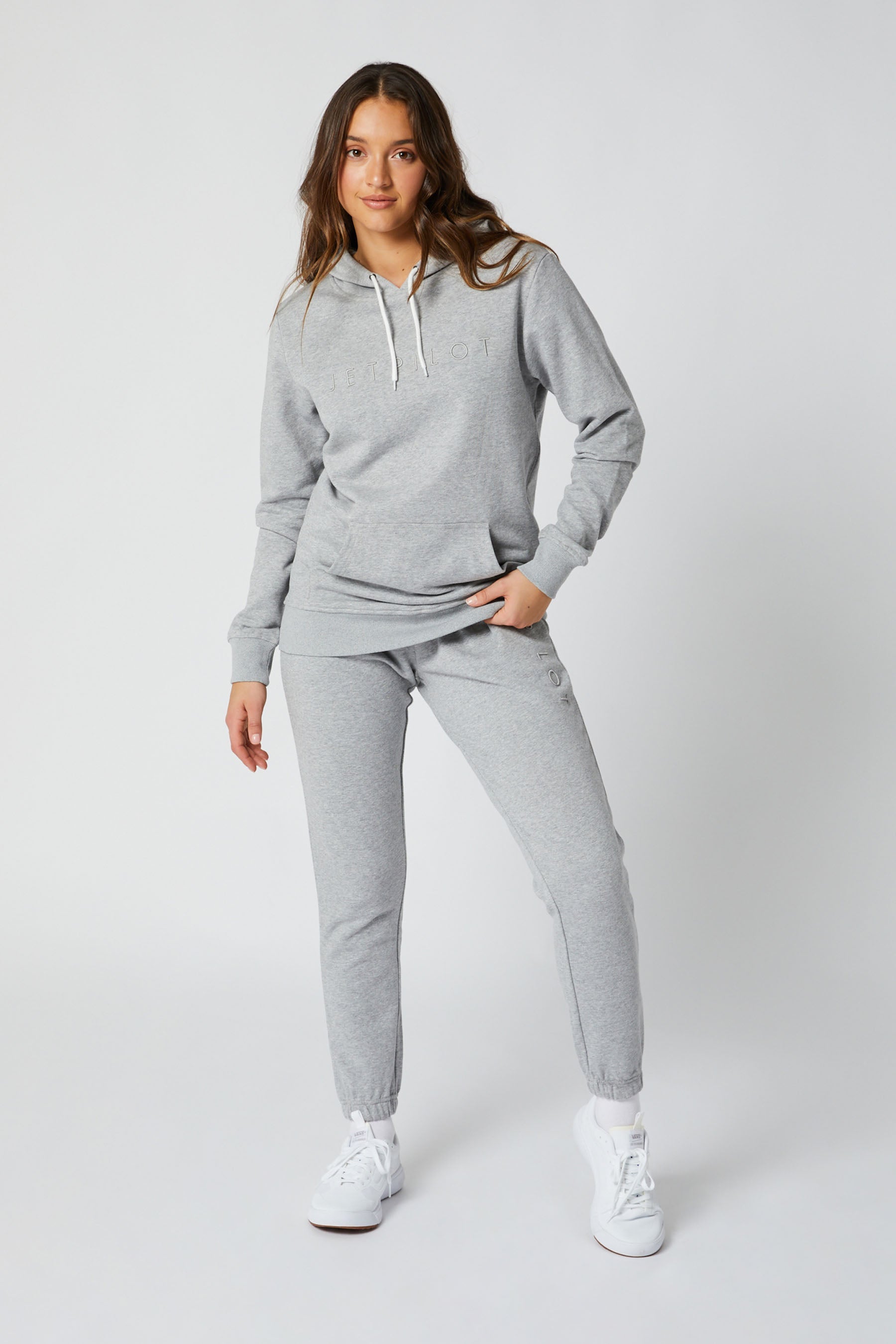 Jetpilot Simple Ladies Hoodie - Grey/Marle