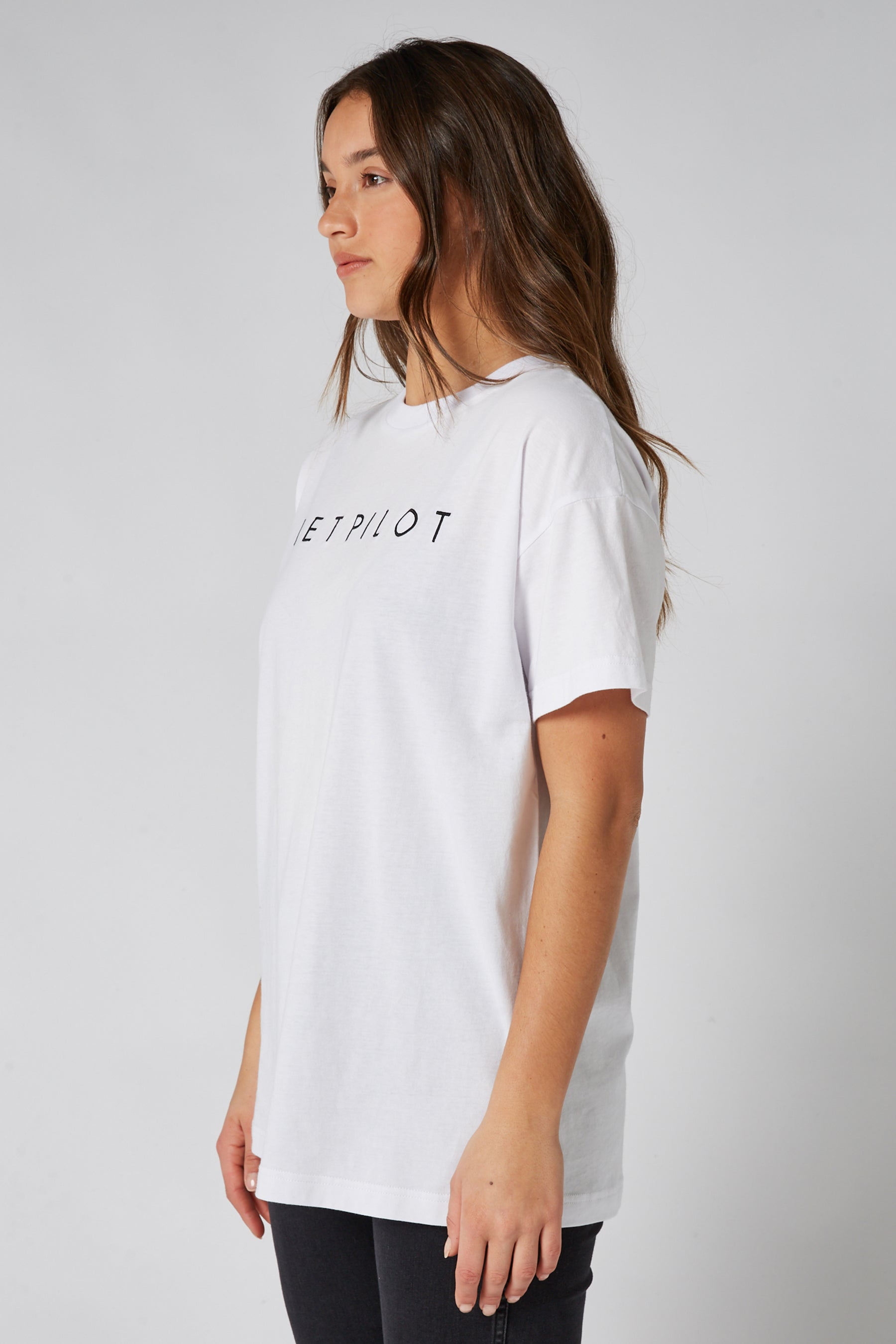 Jetpilot Simple Ladies Oversized S/S Tee - White