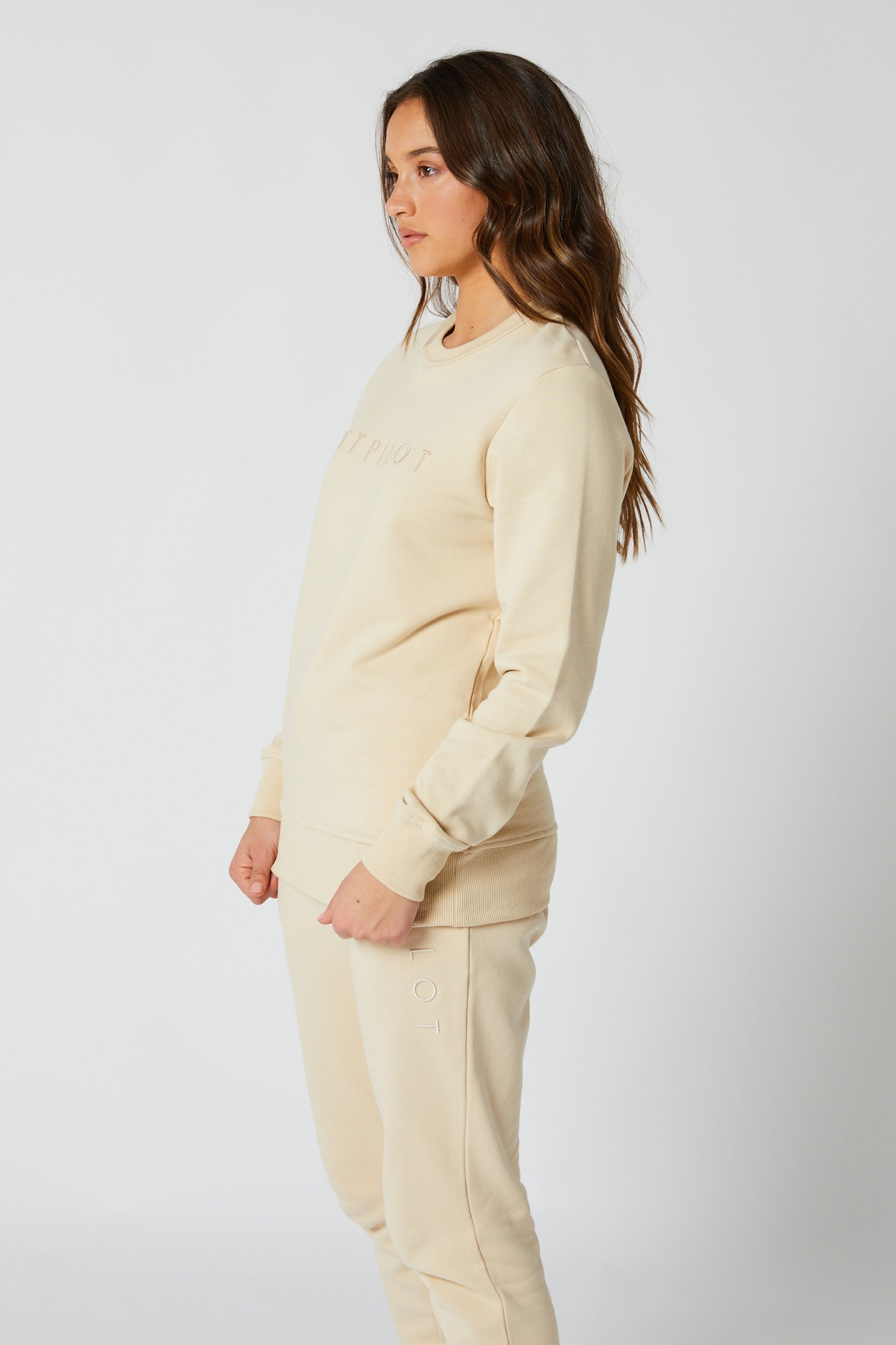 Jetpilot Simple Ladies Crew - Tan