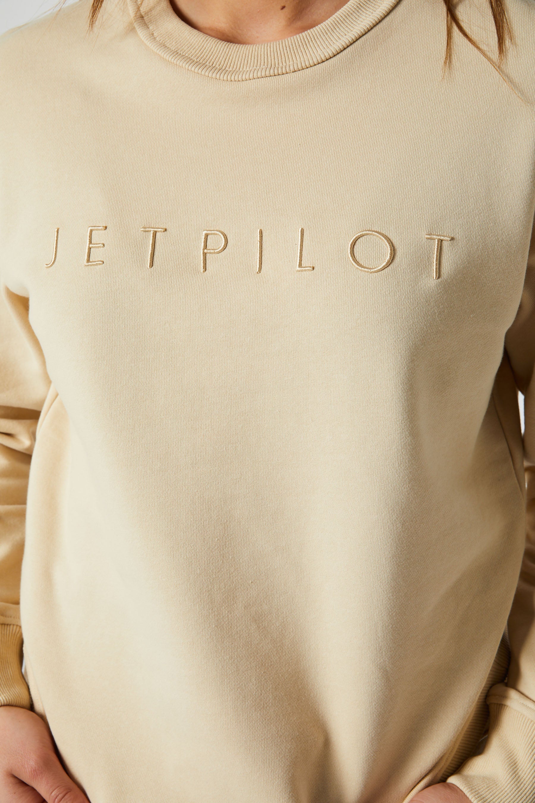 Jetpilot Simple Ladies Crew - Tan