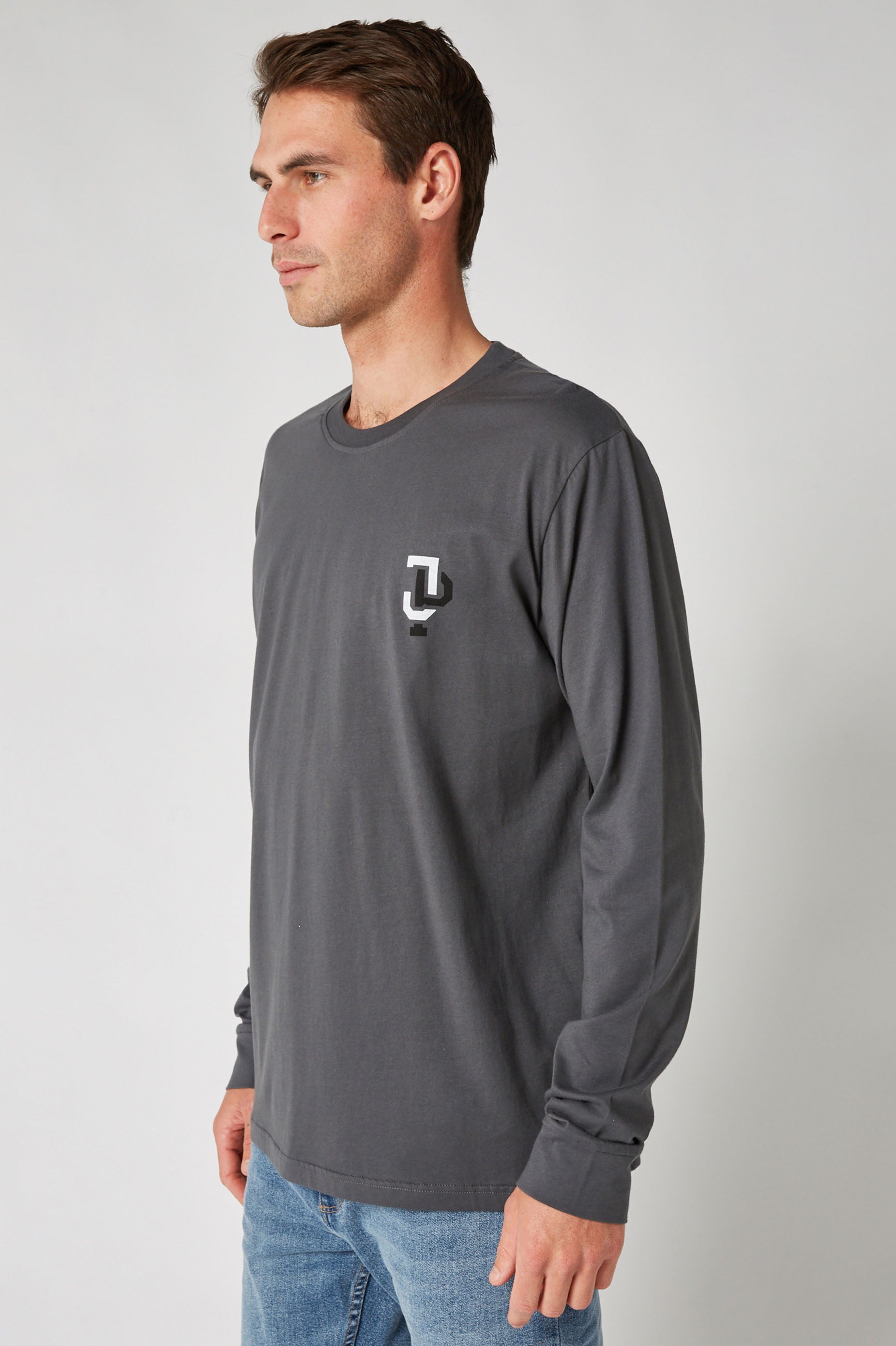 Jetpilot Linked L/S Mens Tee - Coal