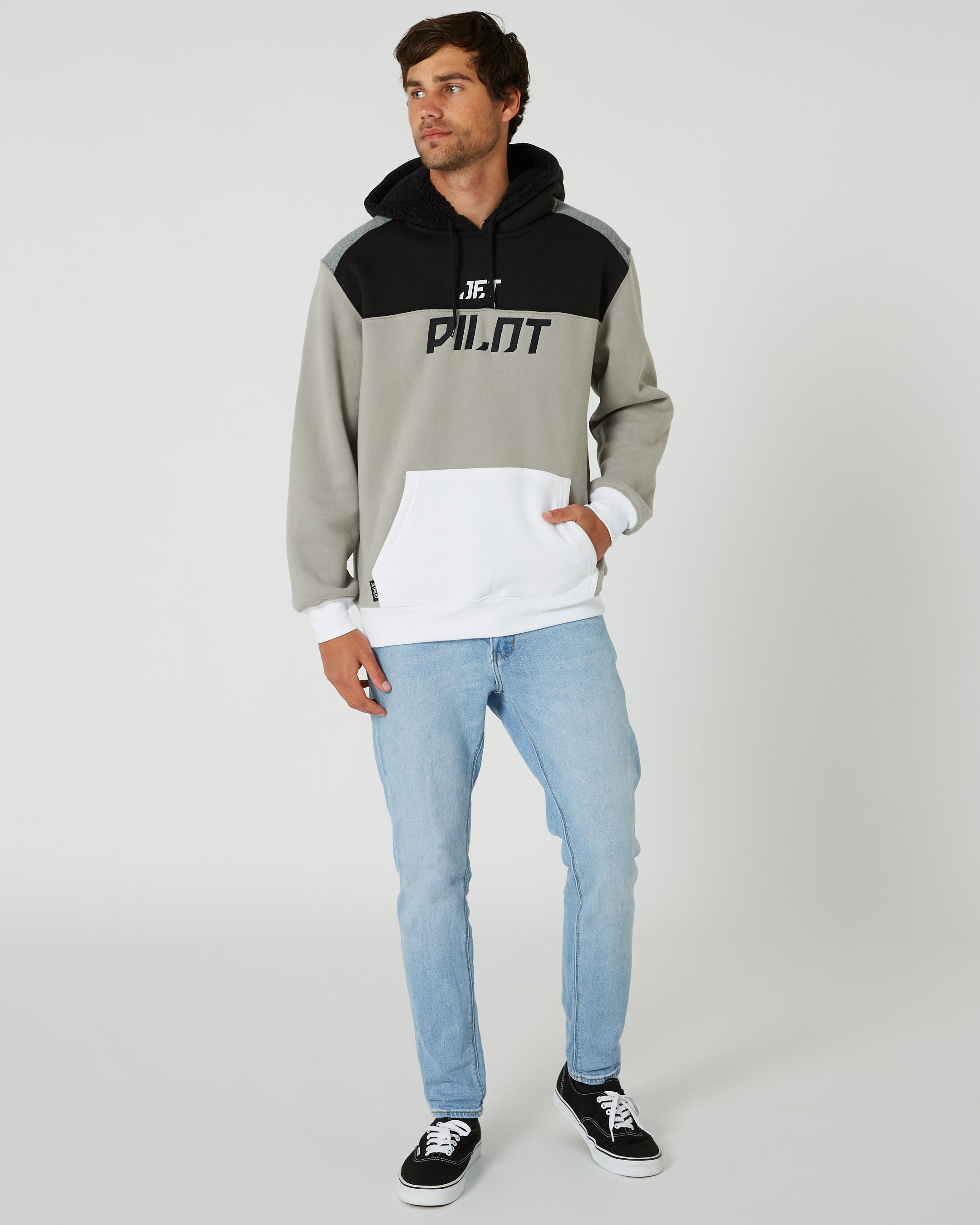 Jetpilot Matrix 2.0 Mens Pullover Hoodie - Putty/White 3