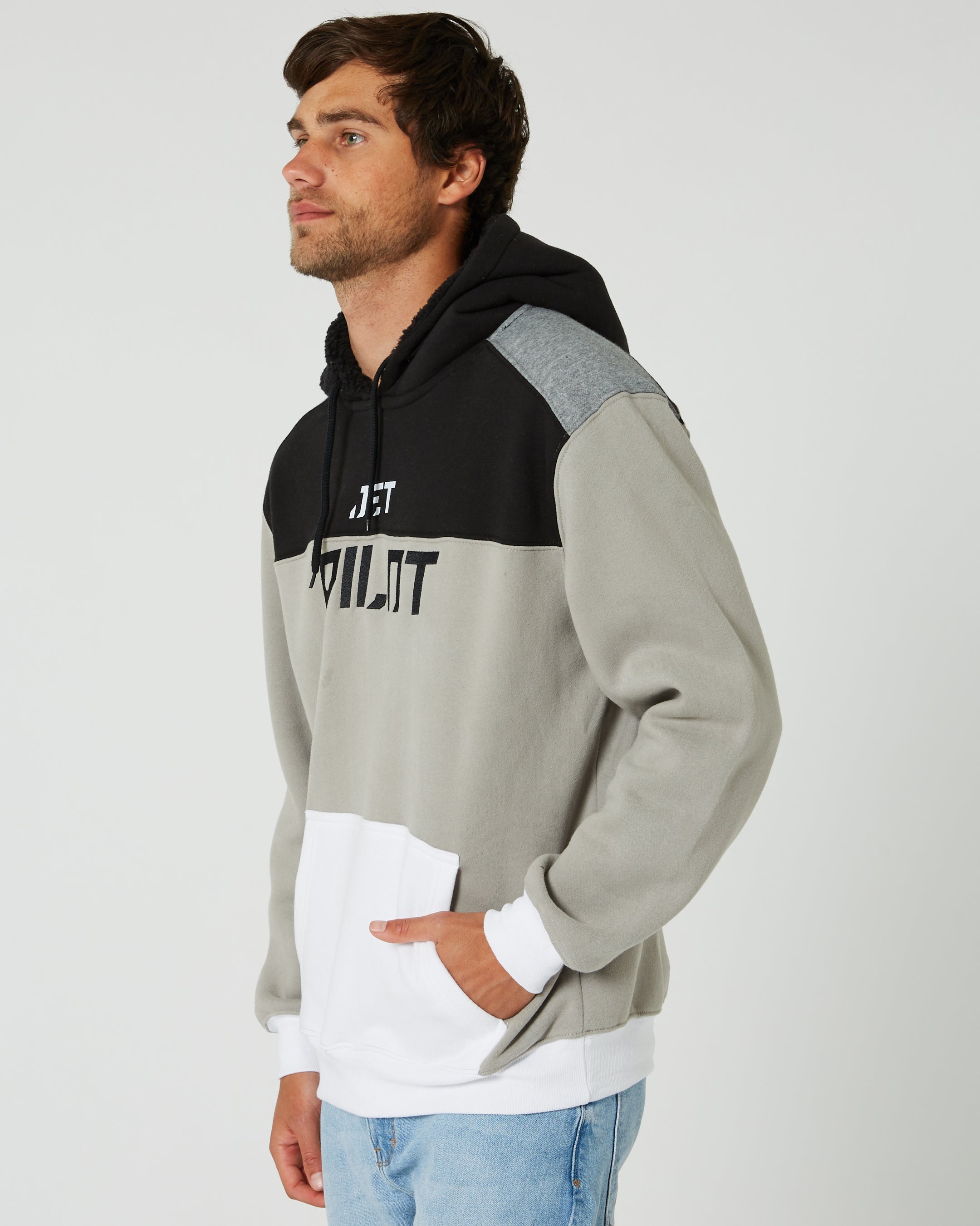 Jetpilot Matrix 2.0 Mens Pullover Hoodie - Putty/White 2