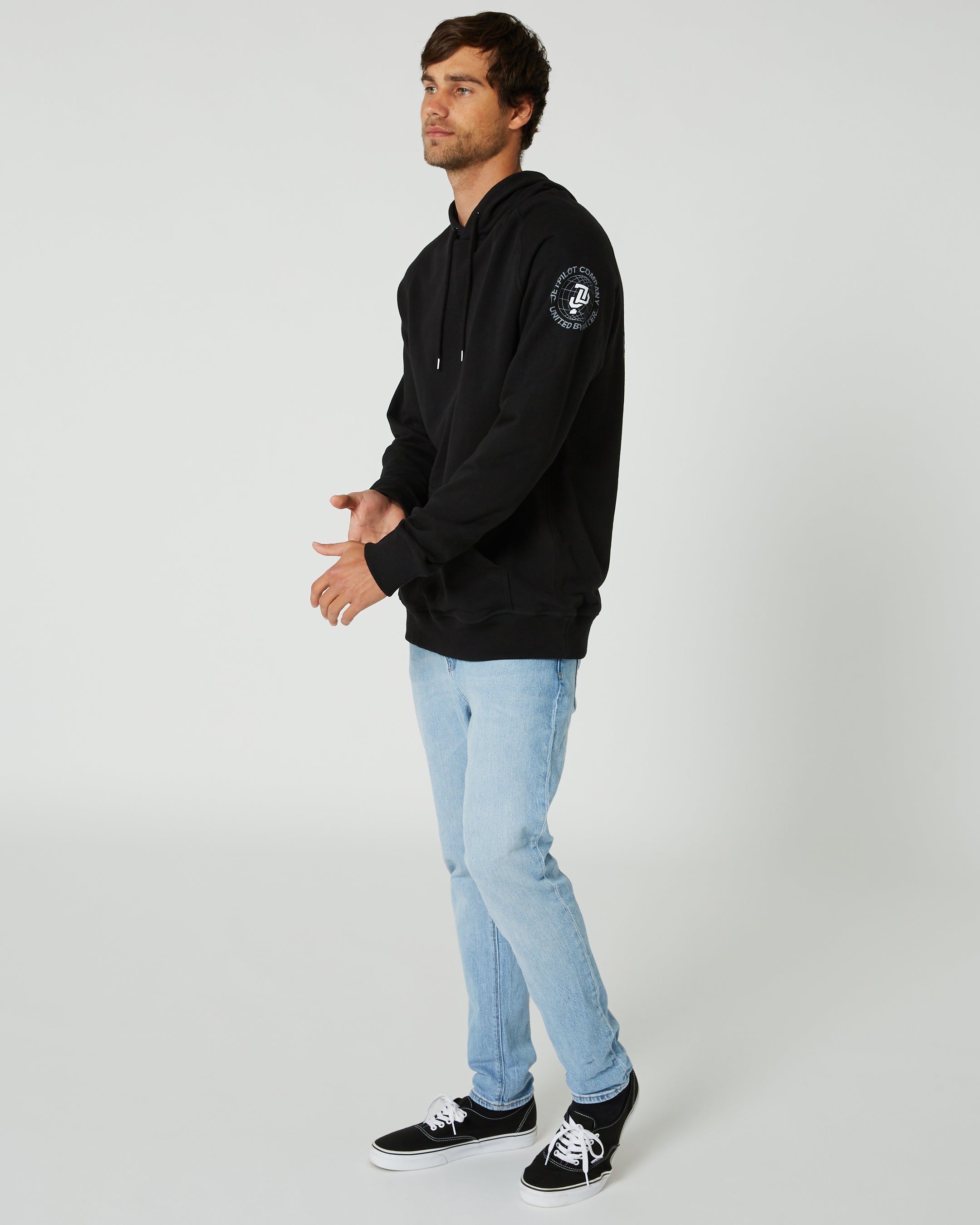 Jetpilot Global Mens Pullover Hoodie - Black 3 — view 04 (3)