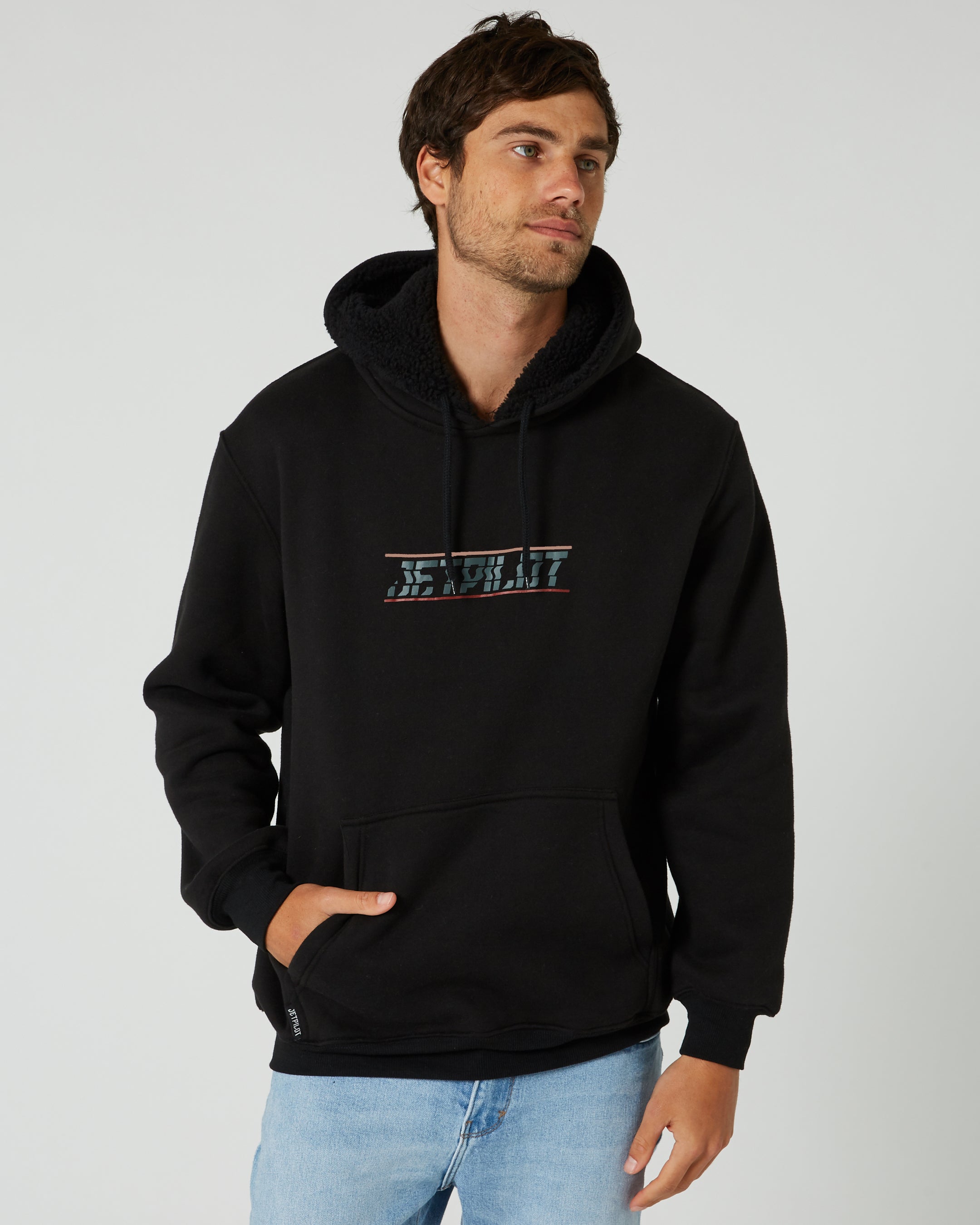 Jetpilot United Mens Pullover Hoodie - Black — view 02 (4)