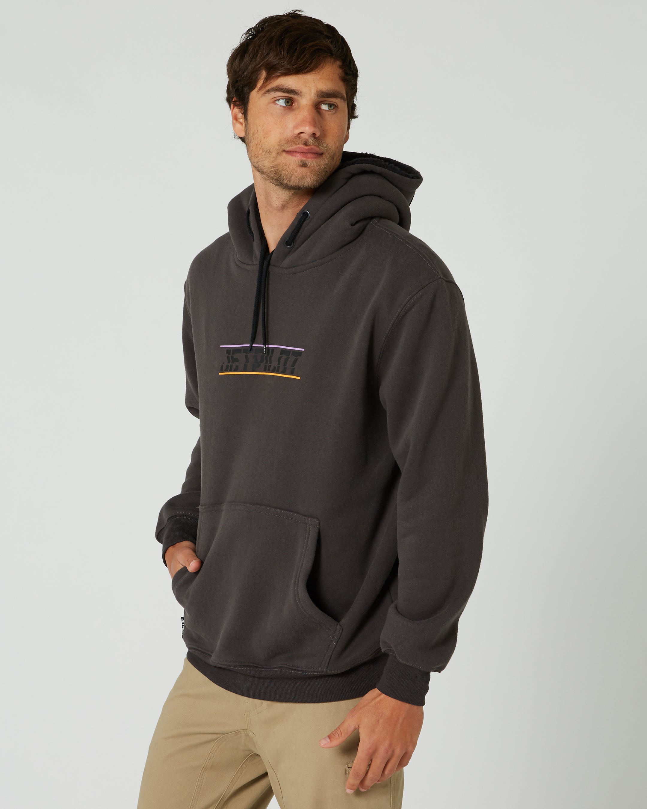 Jetpilot United Mens Pullover Hoodie - Charcoal 2