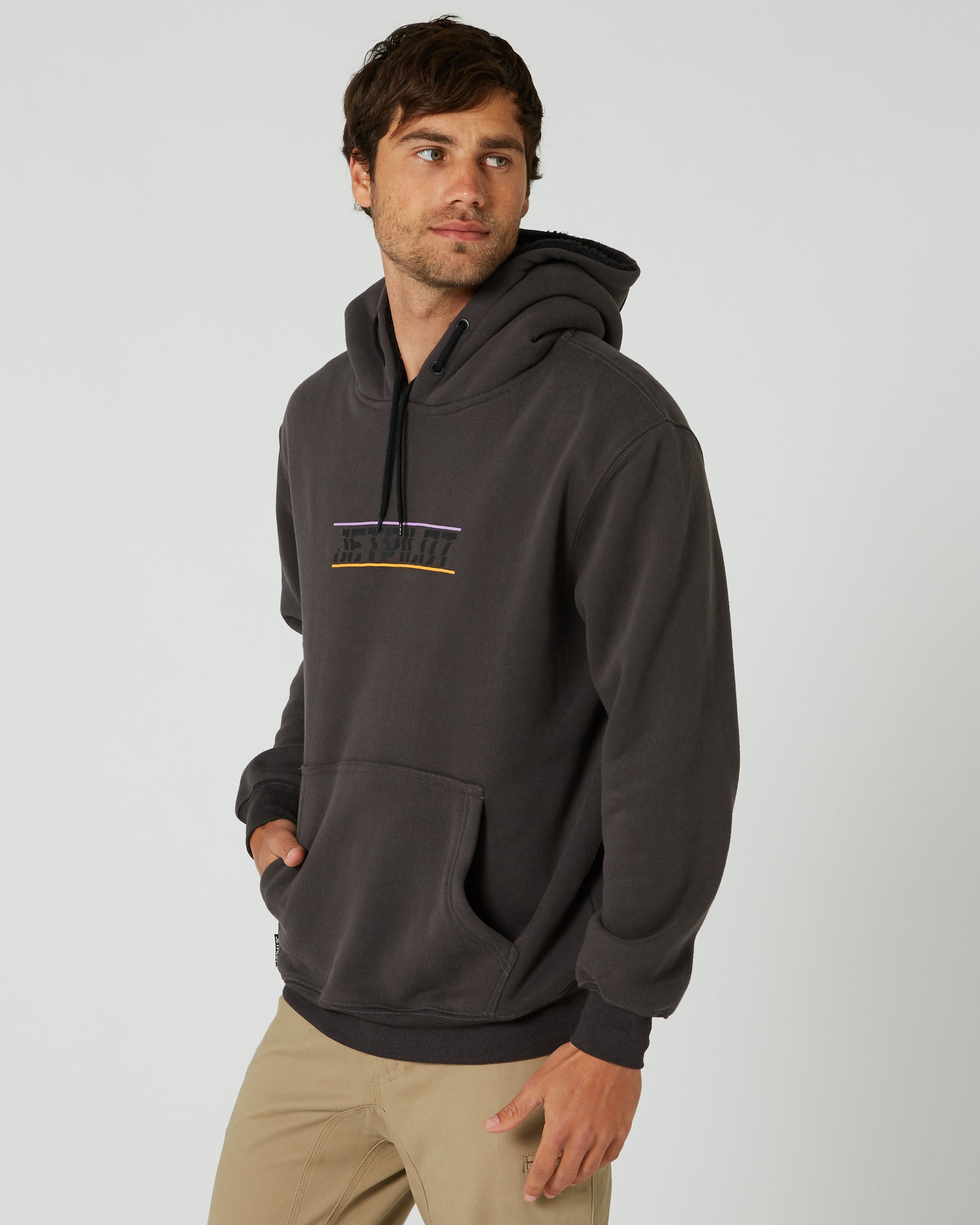 Jetpilot United Mens Pullover Hoodie - Charcoal 2 — view 03 (4)
