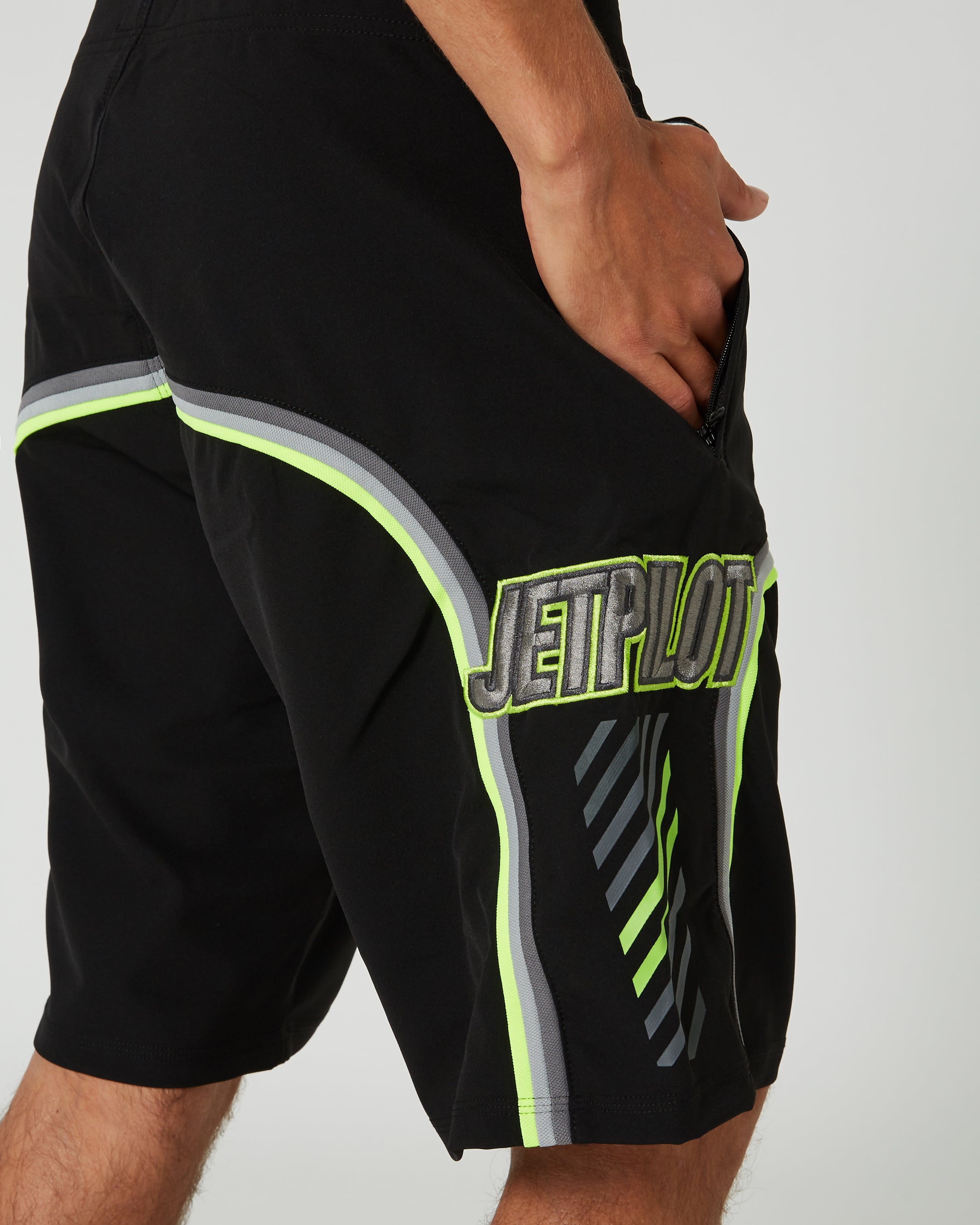 Jetpilot F4 Mens Boardshorts - Black/Green 3