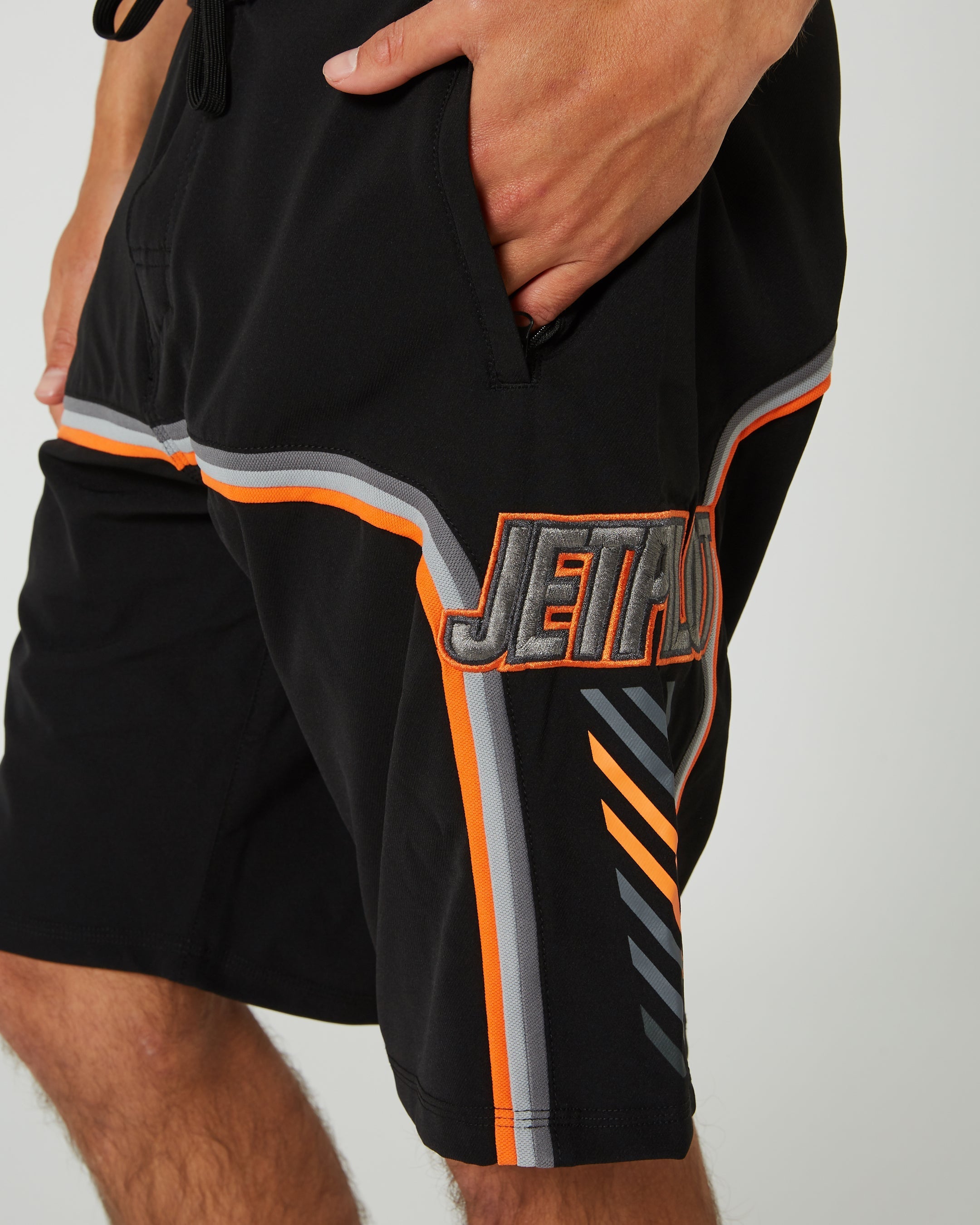 Jetpilot F4 Mens Boardshorts - Black/Orange 3