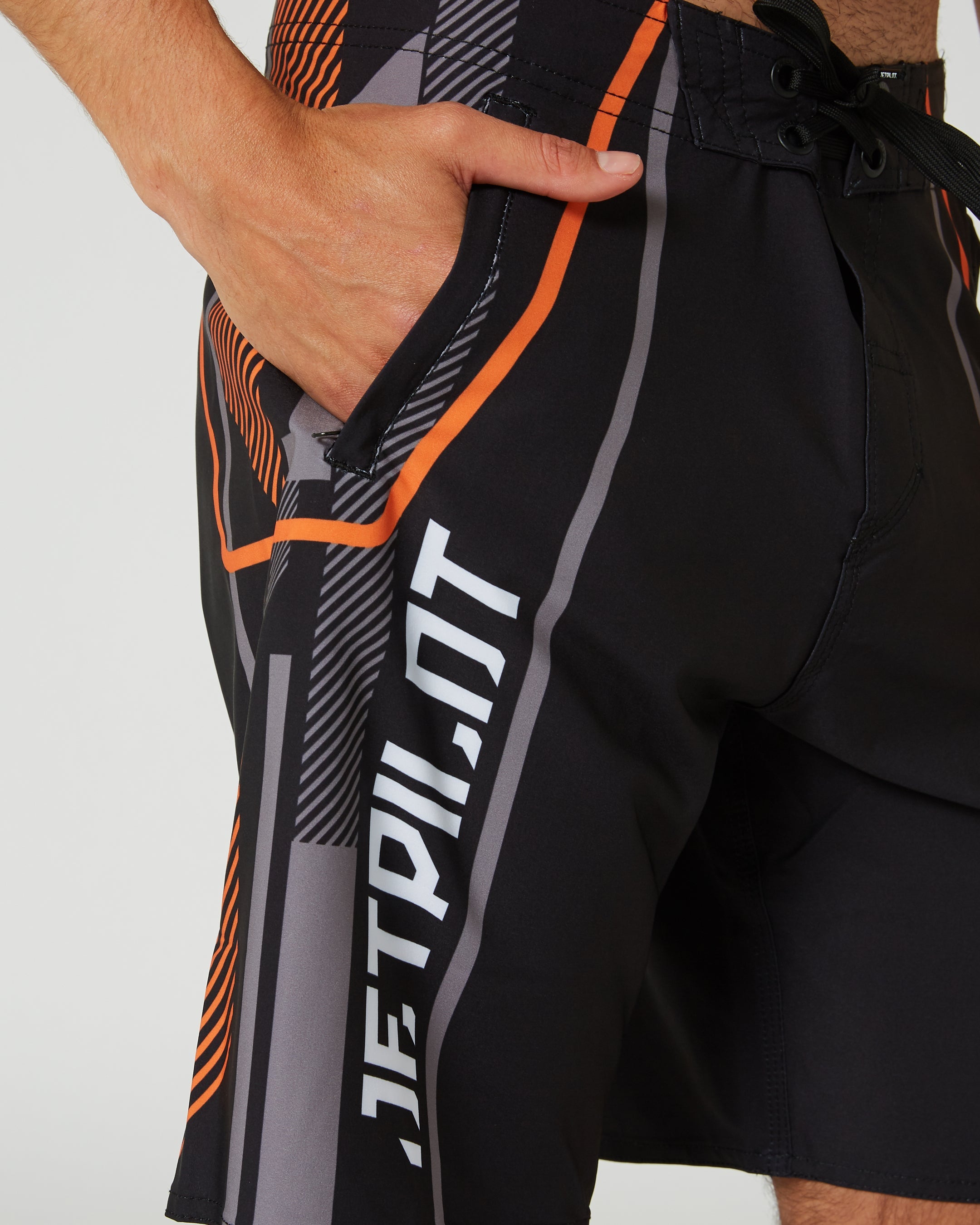 Jetpilot Rally Mens Boardshorts - Black/Orange 3