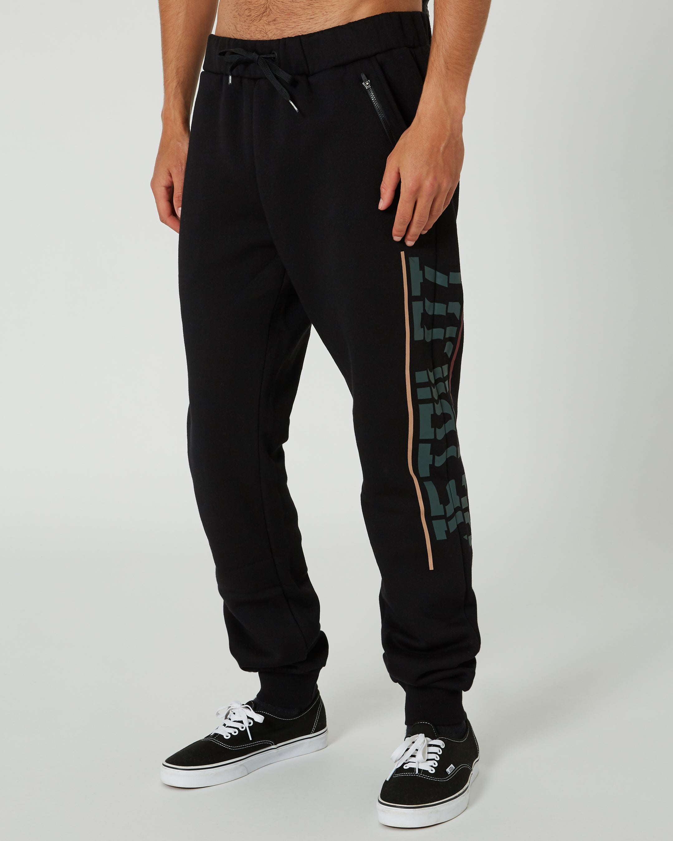 Jetpilot United Mens Trackpant - Black 2 — view 03 (4)