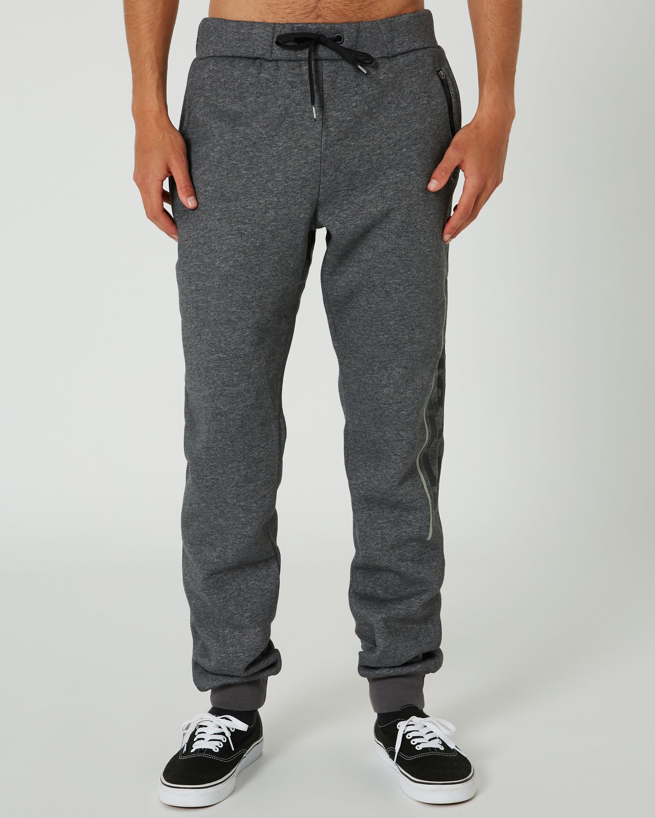Jetpilot United Mens Trackpant - Charcoal 3 — view 02 (4)