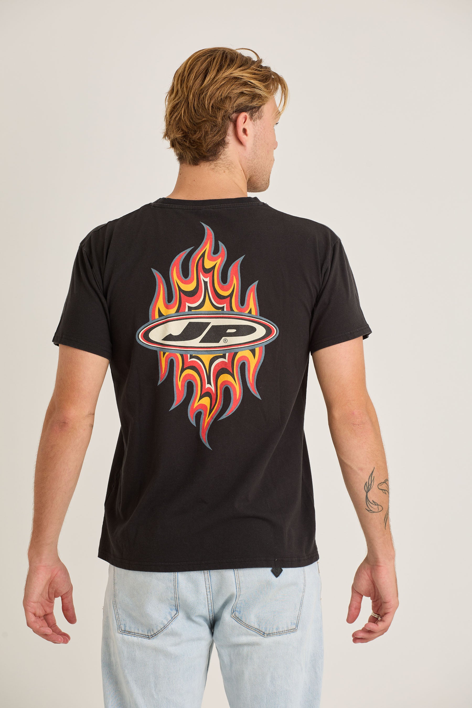 Jetpilot Flames Mens Ss Tee - Black/Wash 2
