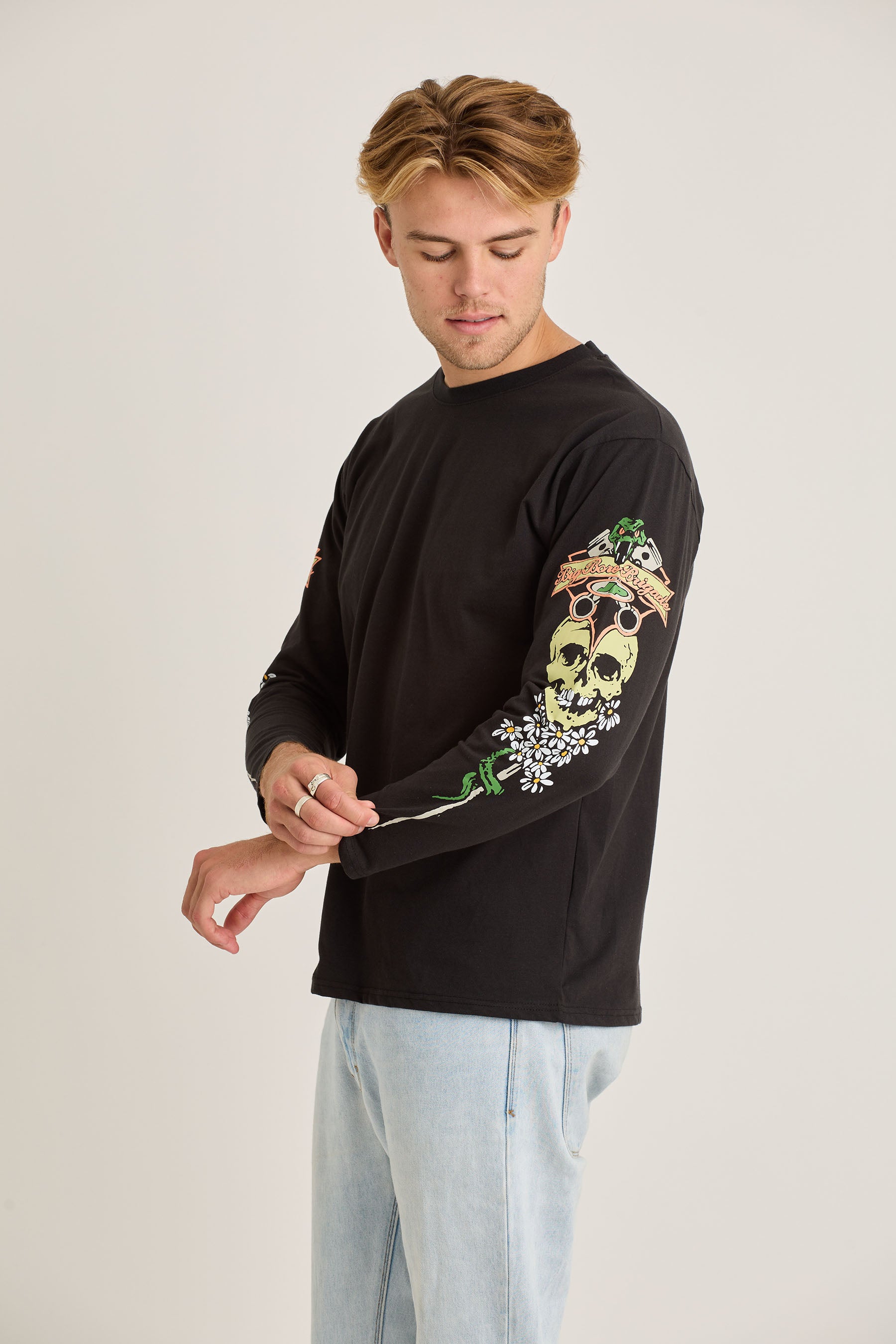 Jetpilot Stung Mens Ls Tee - Black 7 — view 07 (3)