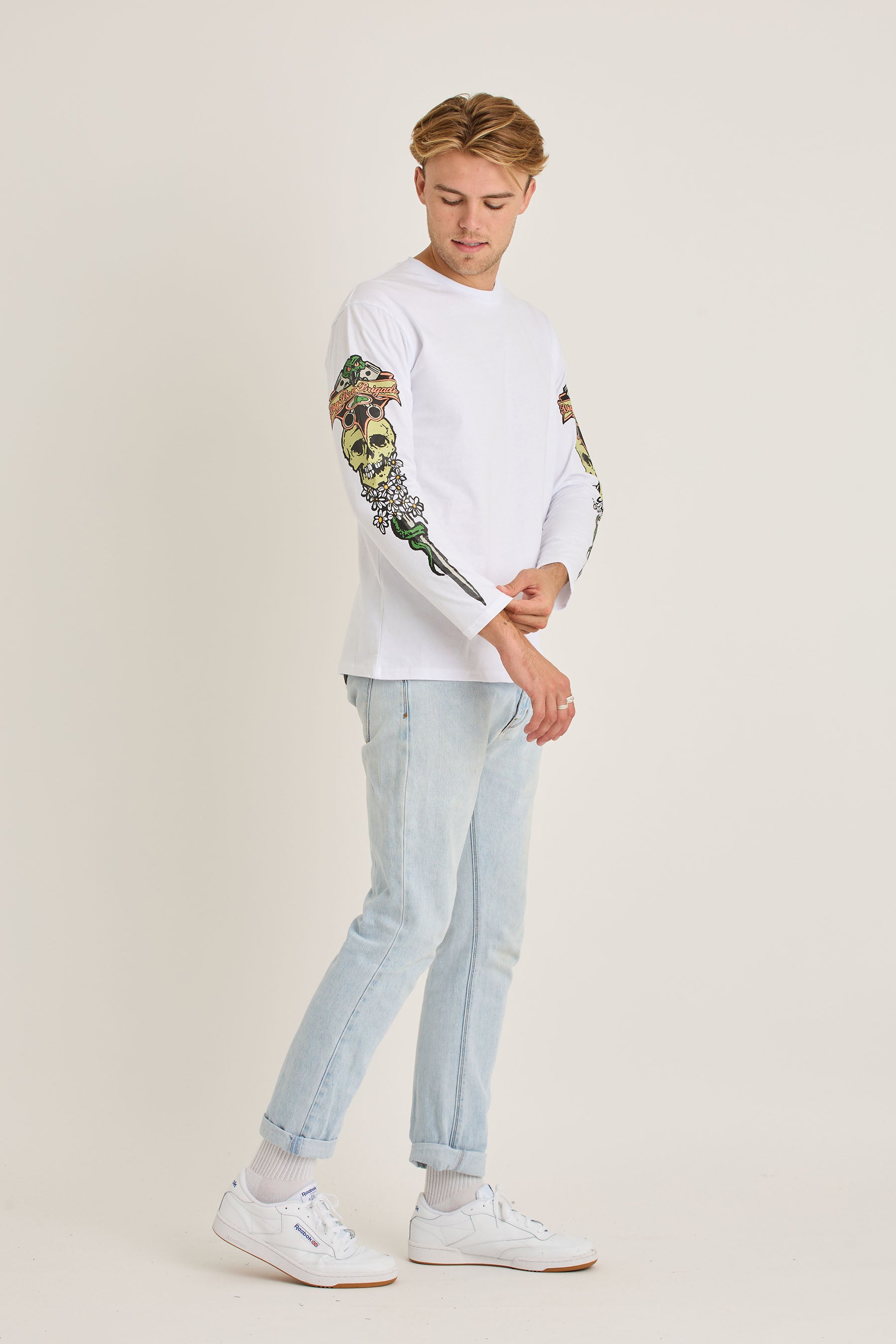 Jetpilot Stung Mens Ls Tee - White — view 01 (3)