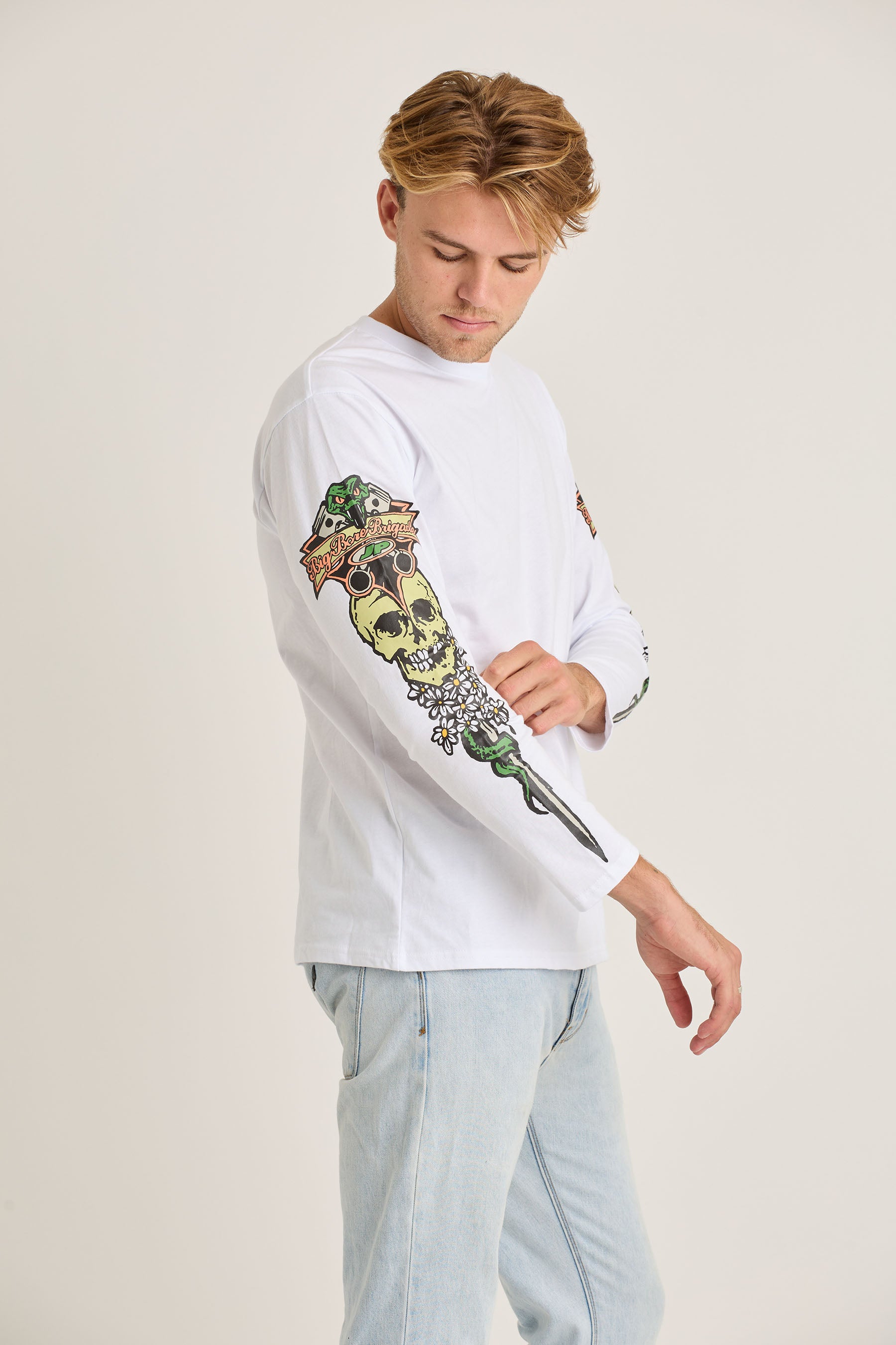 Jetpilot Stung Mens Ls Tee - White 7 — view 07 (3)