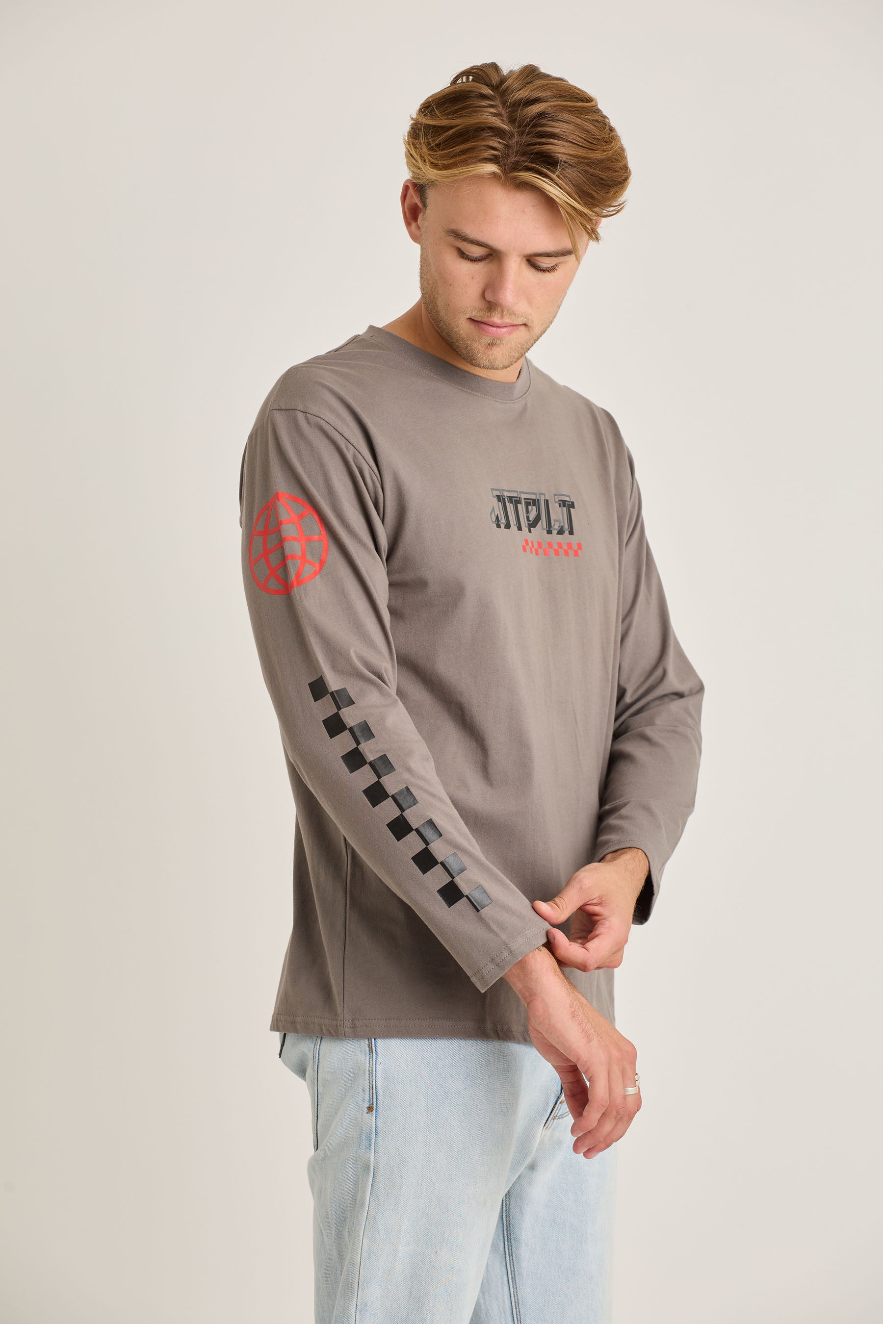 Jetpilot Tech Mens Ls Tee - Charcoal 5 — view 05 (3)