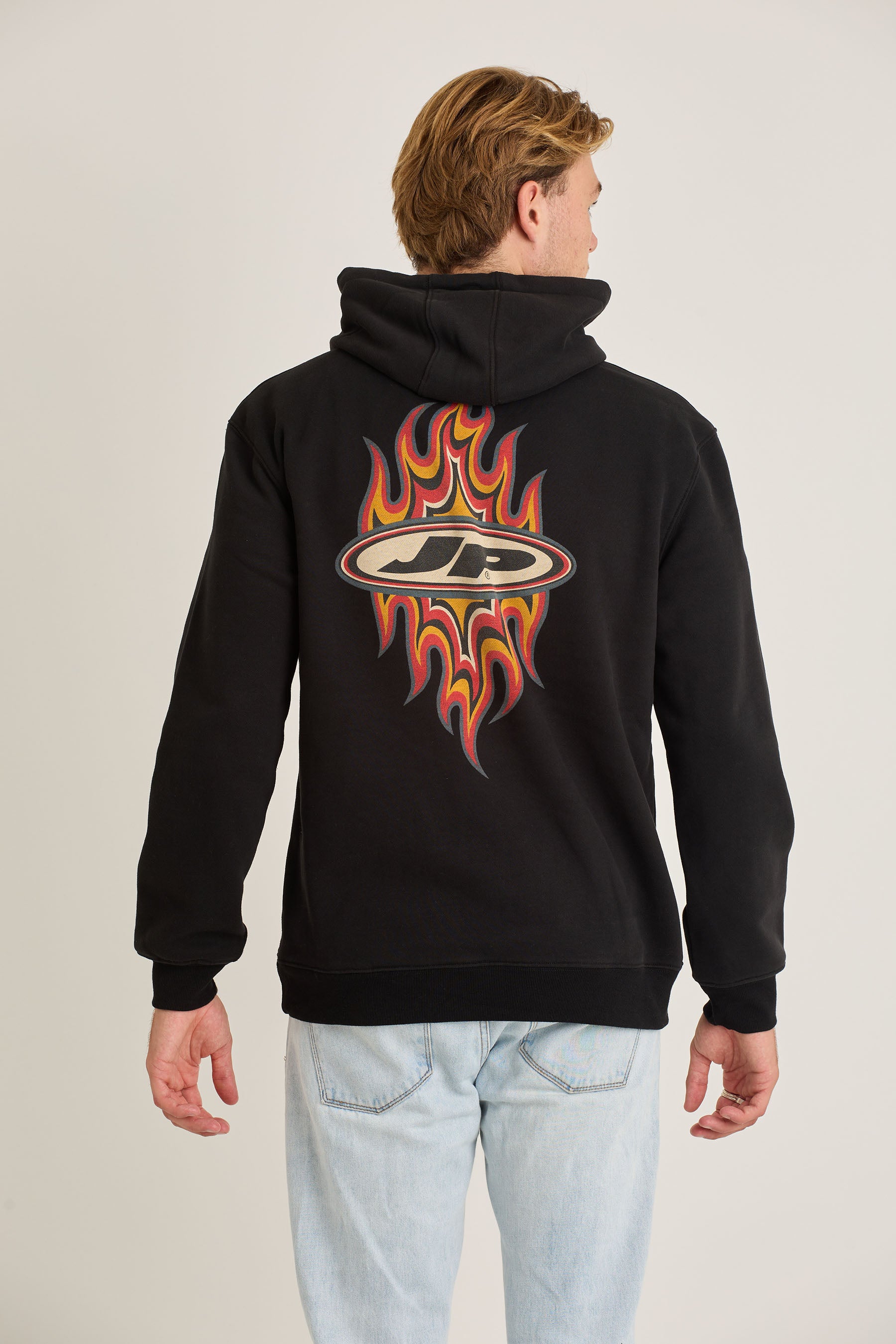 Jetpilot Flames Mens Pullover - Black Wash 4 — view 04 (3)