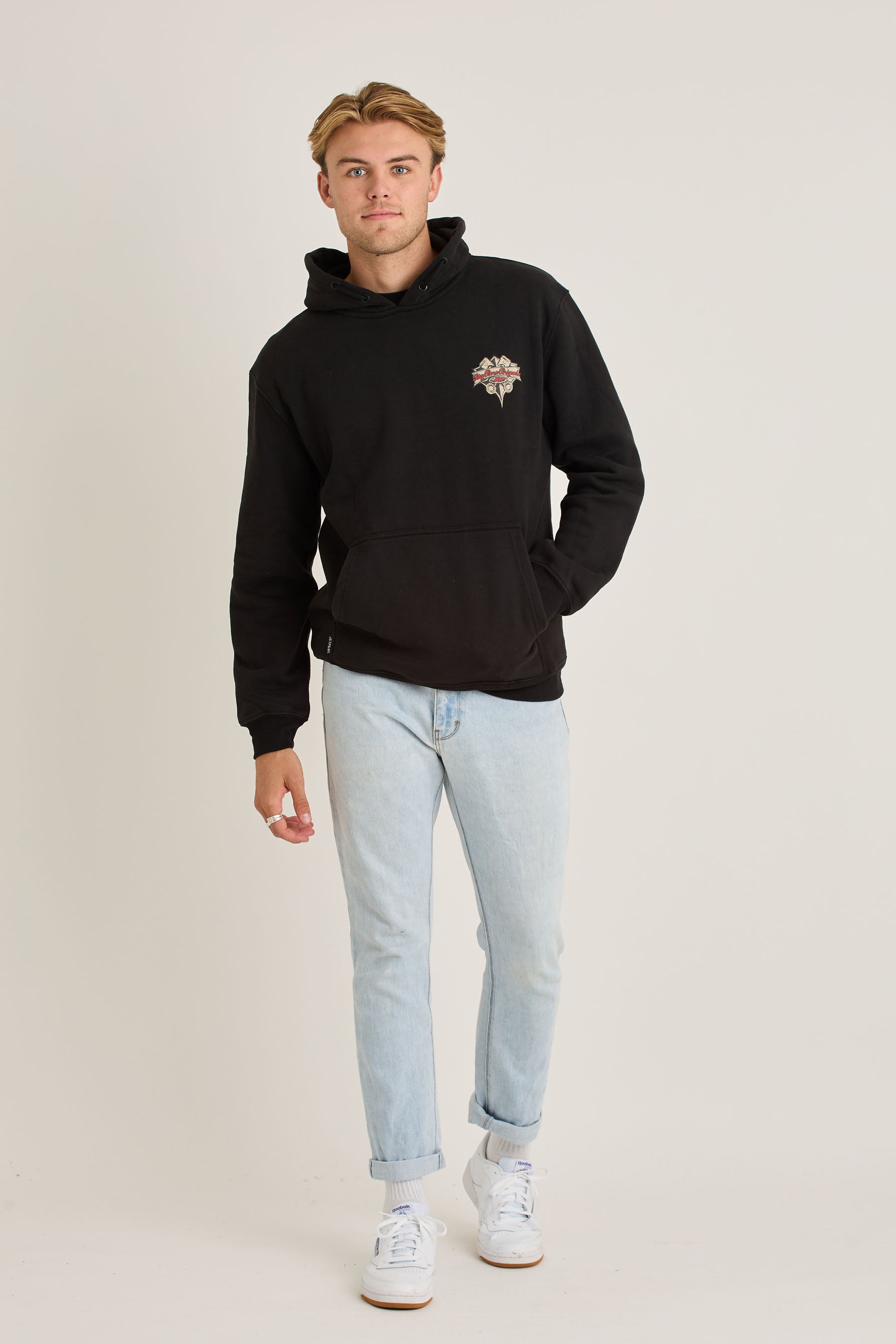 Jetpilot Big Bore Brigade Mens Pullover - Black Wash — view 01 (3)
