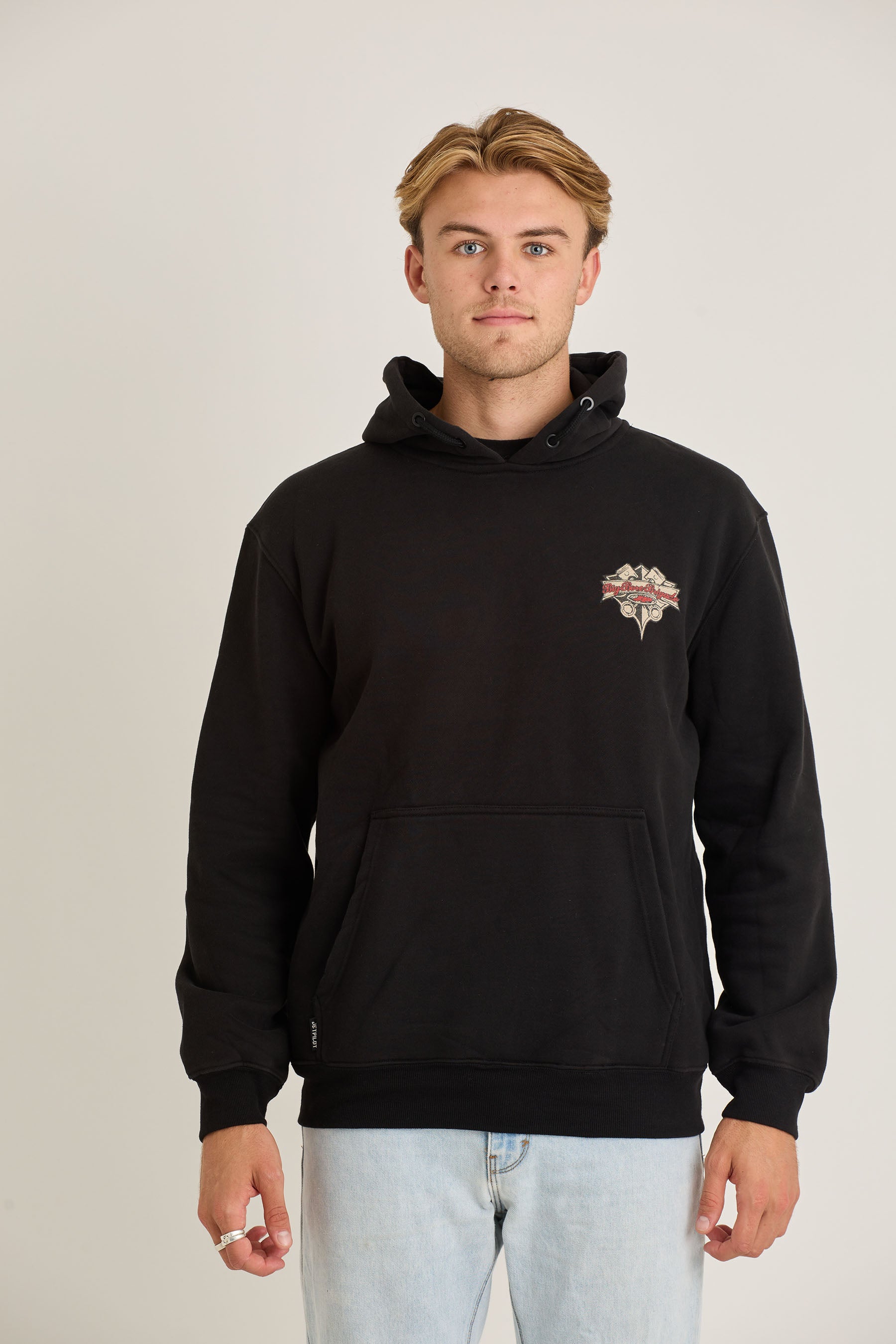 Jetpilot Big Bore Brigade Mens Pullover - Black Wash 2 — view 02 (3)