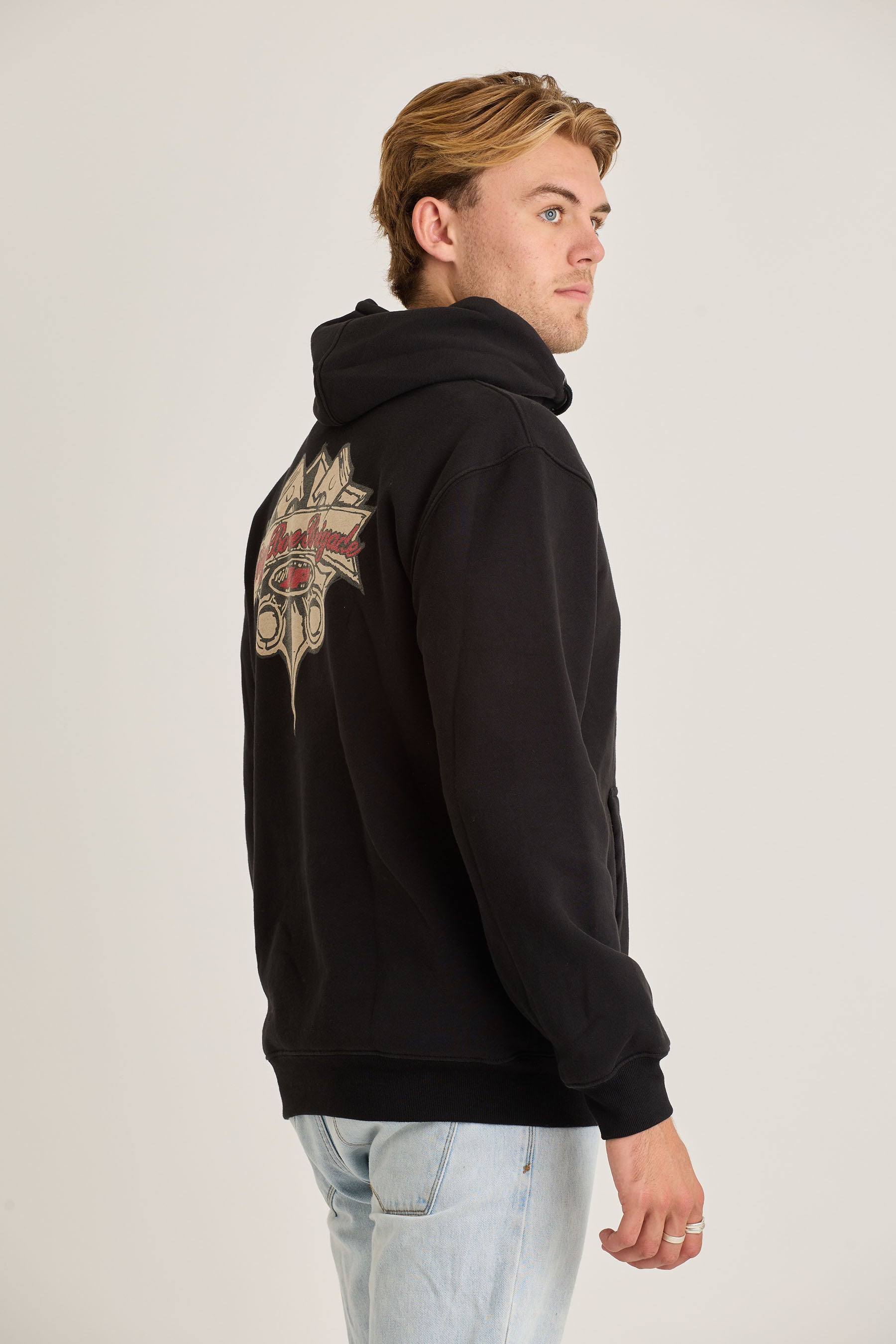 Jetpilot Big Bore Brigade Mens Pullover - Black Wash 6 — view 06 (3)