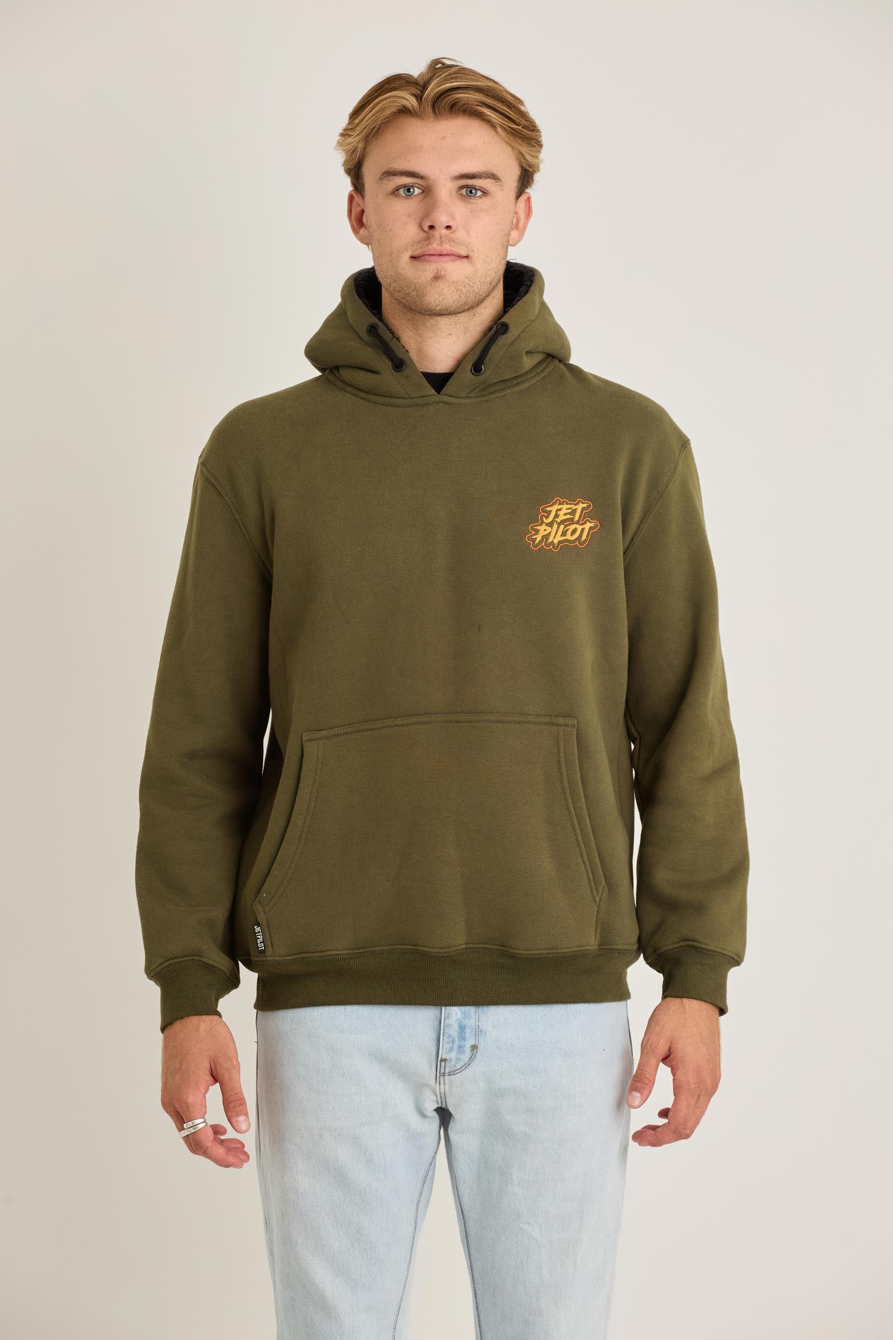 Jetpilot Yowie Sherpa Mens Pullover - Army 3 — view 02 (3)