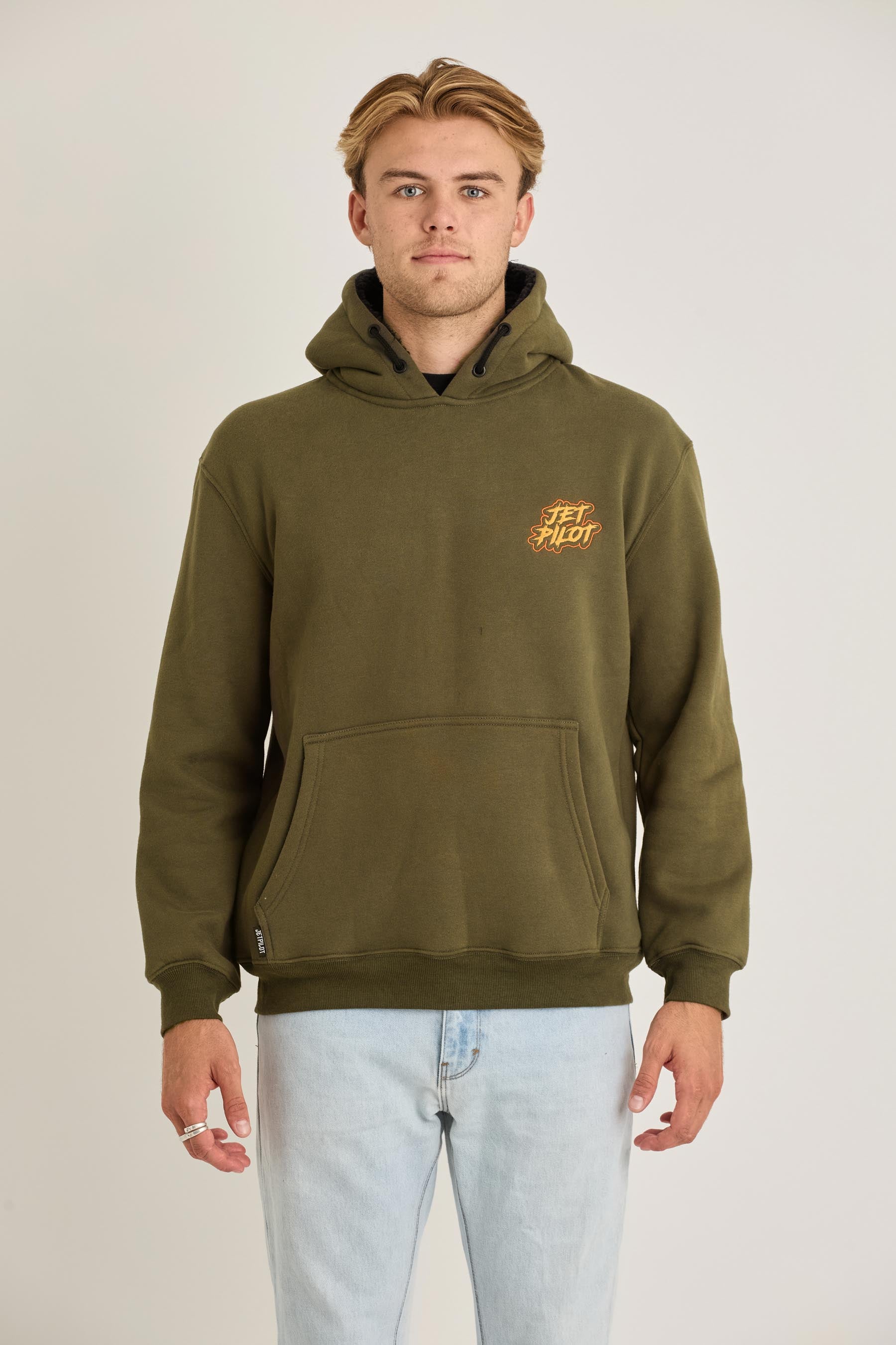 Jetpilot Yowie Sherpa Mens Pullover - Army 3