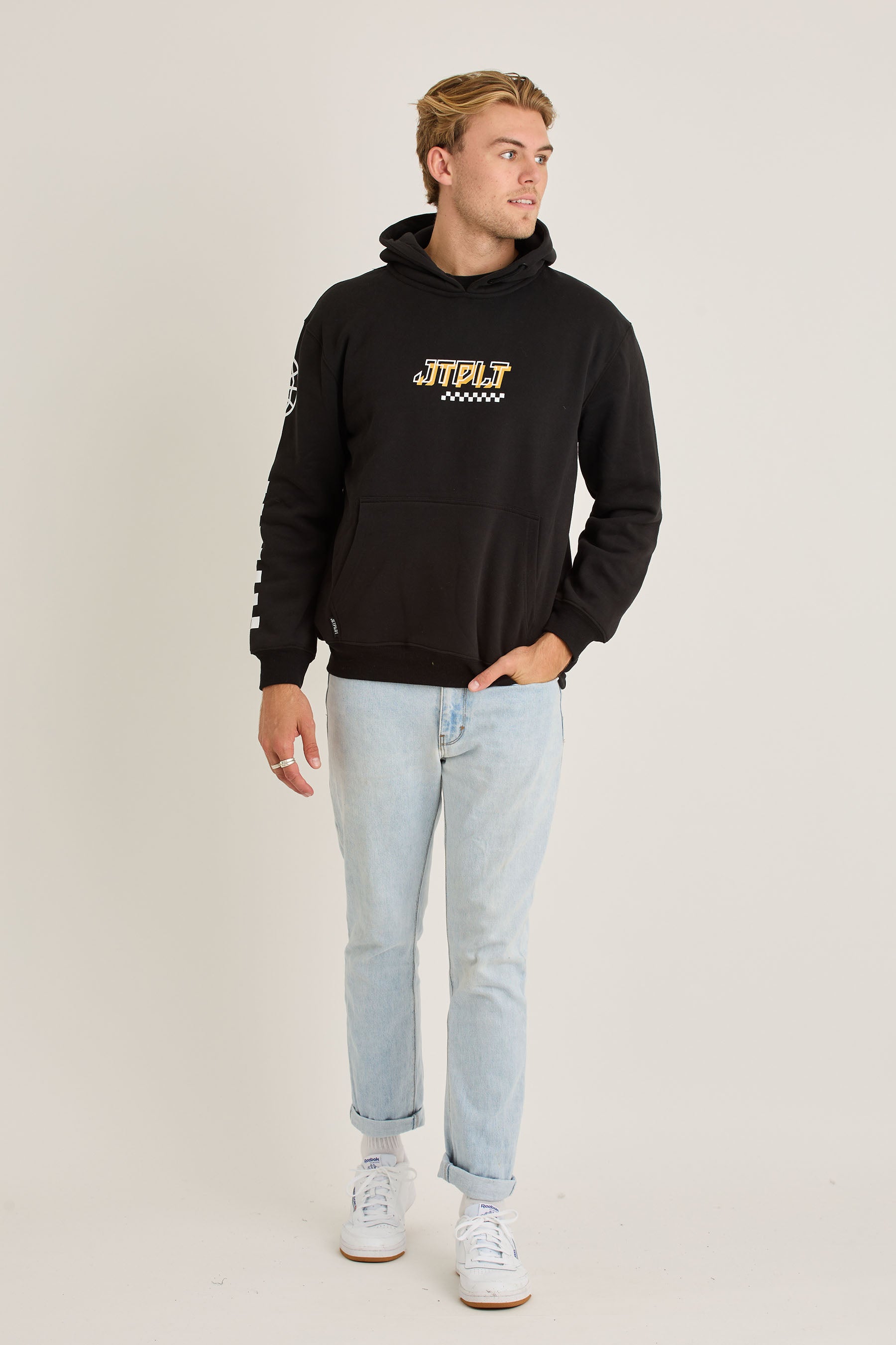Jetpilot Tech Mens Pullover - Black — view 01 (3)